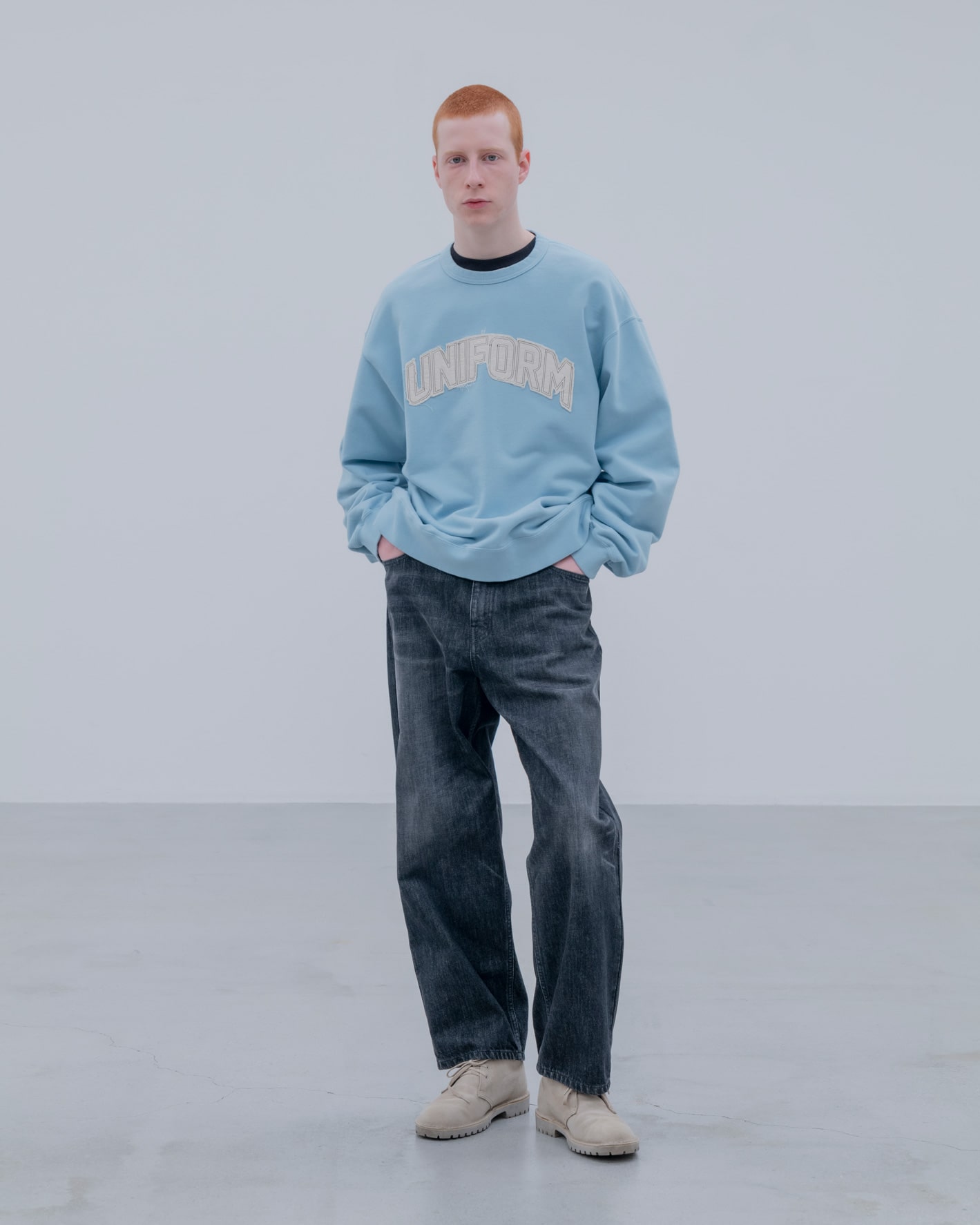 SOPH. | WASHED DENIM BOLD-FIT JEANS(2 (M) BLACK):