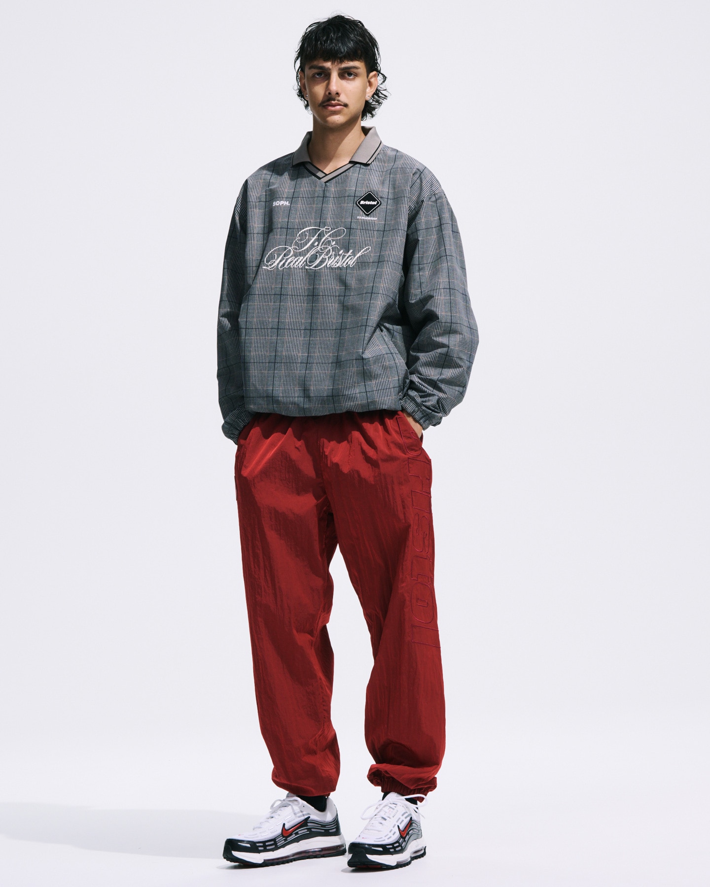 SOPH. | PLAID PRACTICE POLO COLLAR PISTE(M GRAY): SOPH. | PLAID PRACTICE POLO COLLAR PISTE(M GRAY):