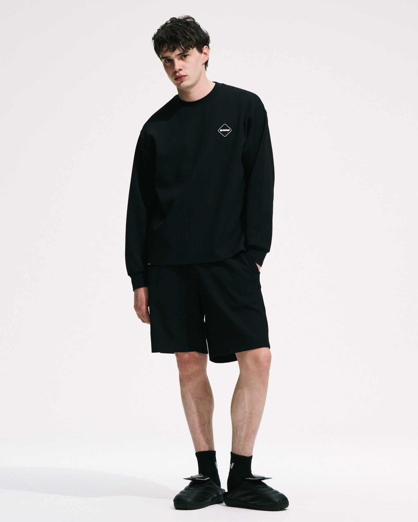 SOPH. | TECH WAFFLE LOUNGE SHORTS(M BLACK):