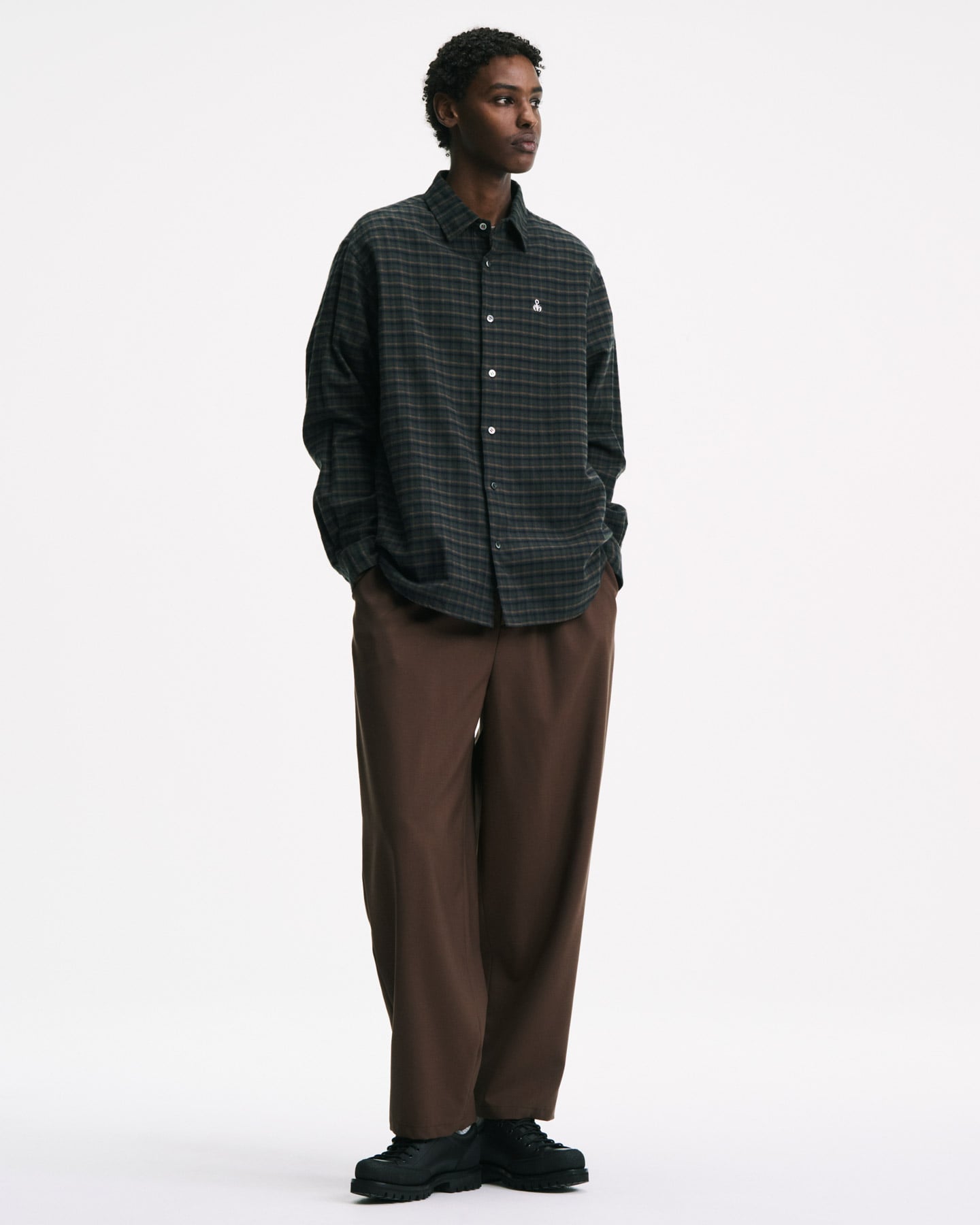 SOPH. | COTTON FLANNEL RELAX-FIT SHIRT(1 (S) SAGE):