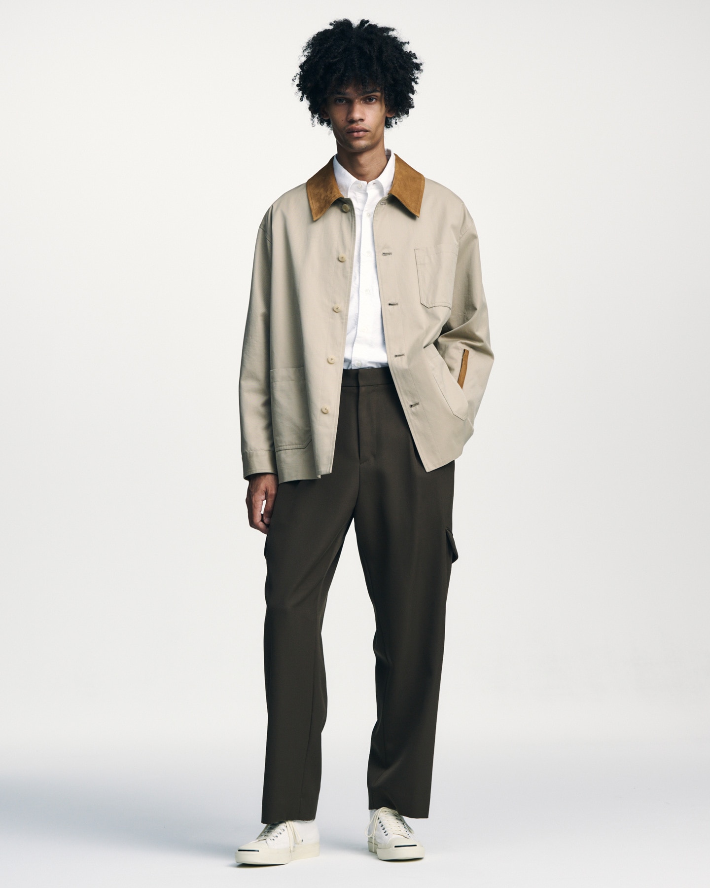 SOPH. | LEATHER COLLAR COVERALL(2 (M) BEIGE):