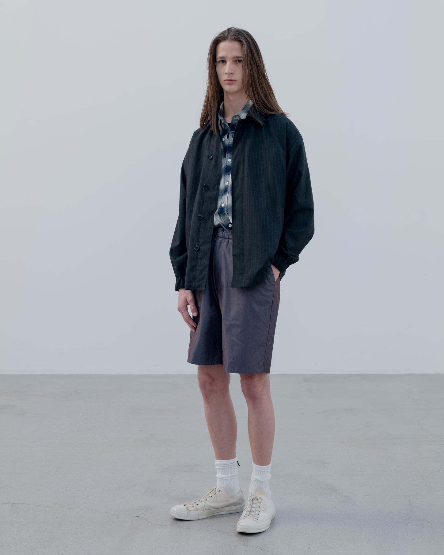 SOPH. | STRETCH WOOL FLY FRONT BLOUSON(4 (XL) BLACK):