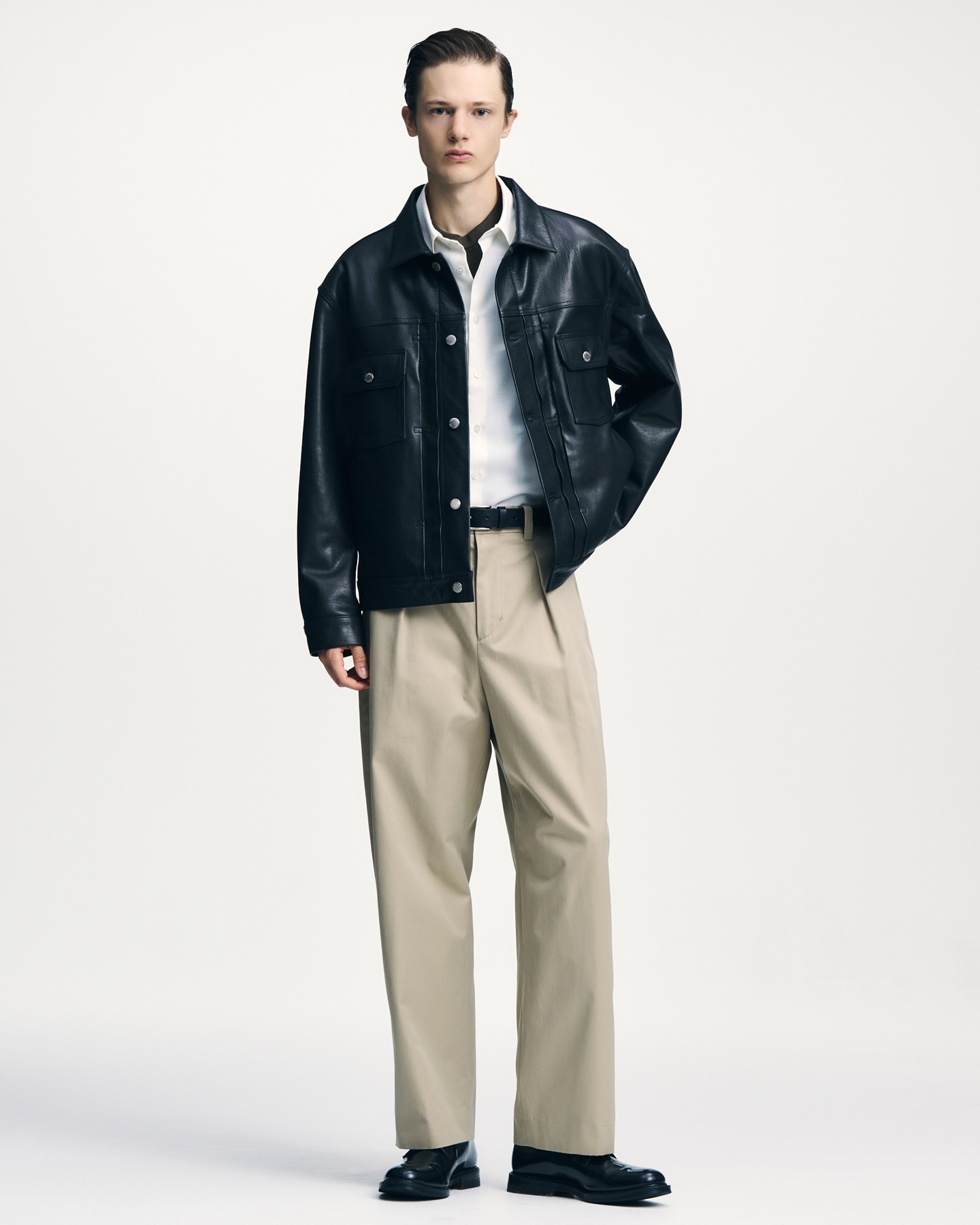 SOPH. | LEATHER TRUCKER JACKET(2 (M) BLACK):