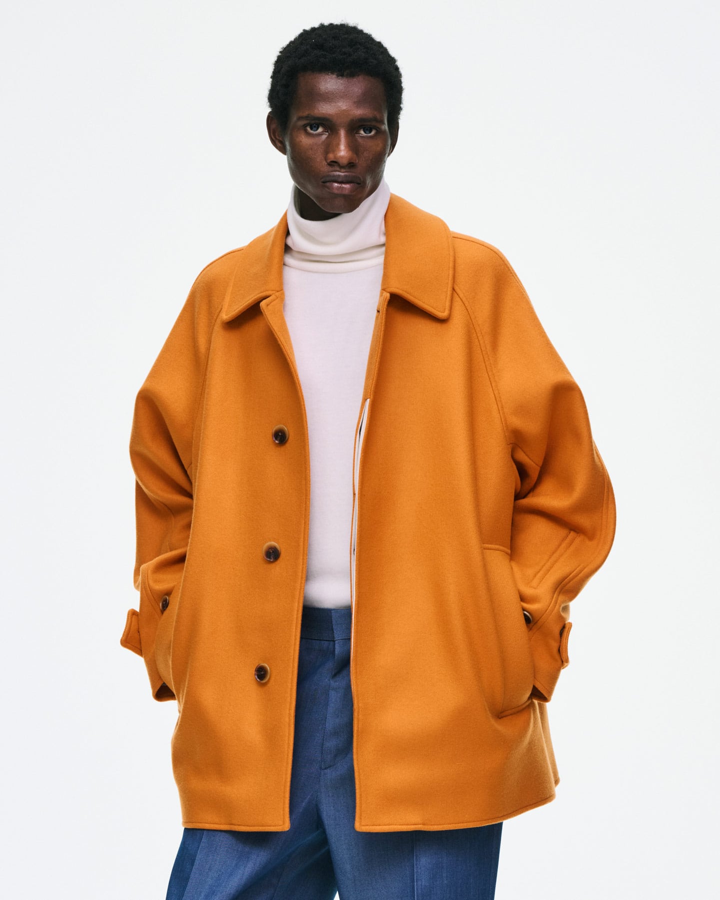 SOPH. | WOOL MELTON SHORT OVERCOAT(2 (M) ORANGE):