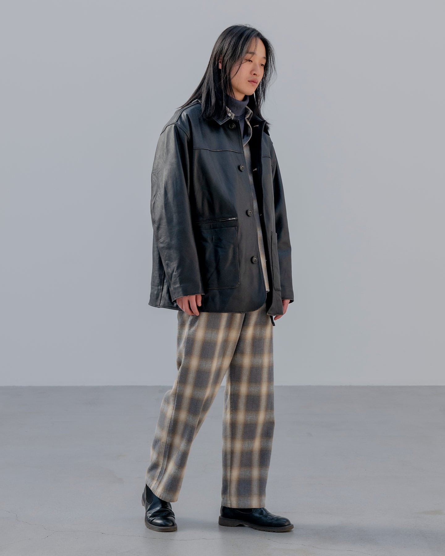 SOPH. | LEATHER CAR COAT(2 (M) BLACK):