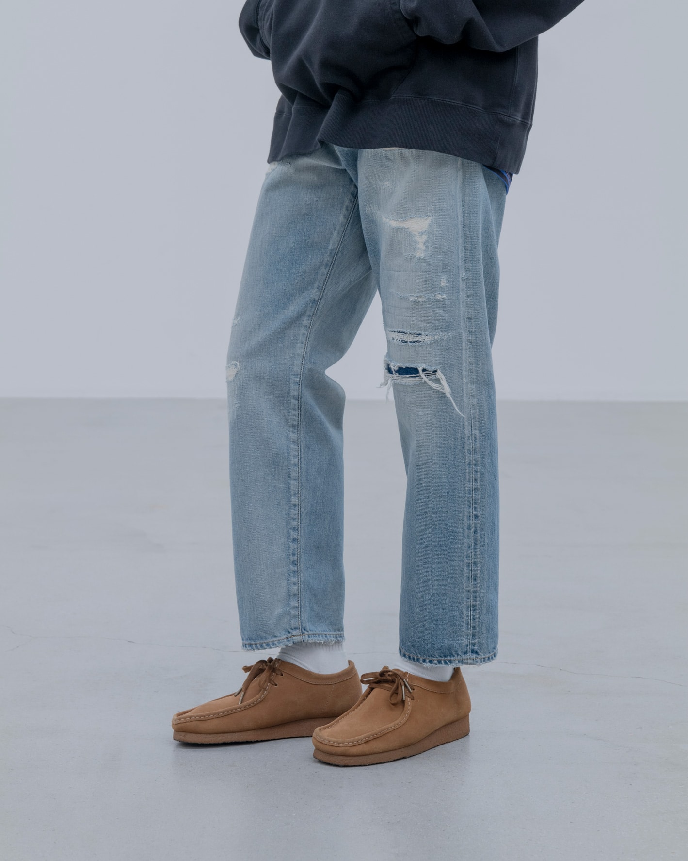 SOPH. | DAMAGED DENIM REGULAR-FIT JEANS(2 (M) BLACK):