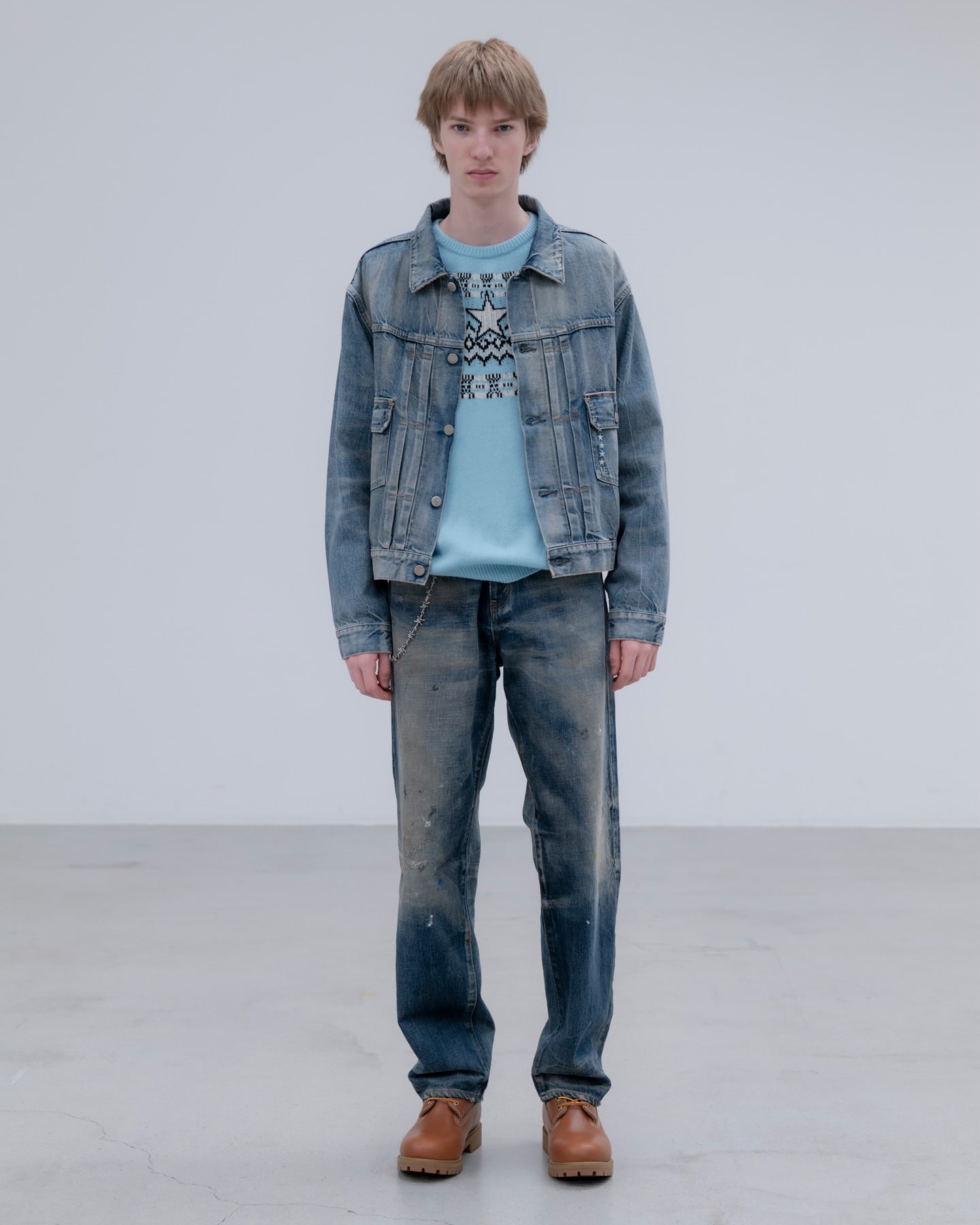 SOPH. | DAMAGED DENIM TRUCKER JACKET(2 (M) INDIGO):