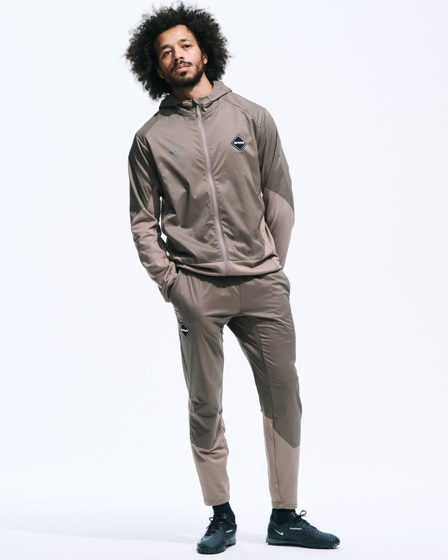 SOPH. | GRID FLEECE HYBRID HOODIE(M BEIGE):