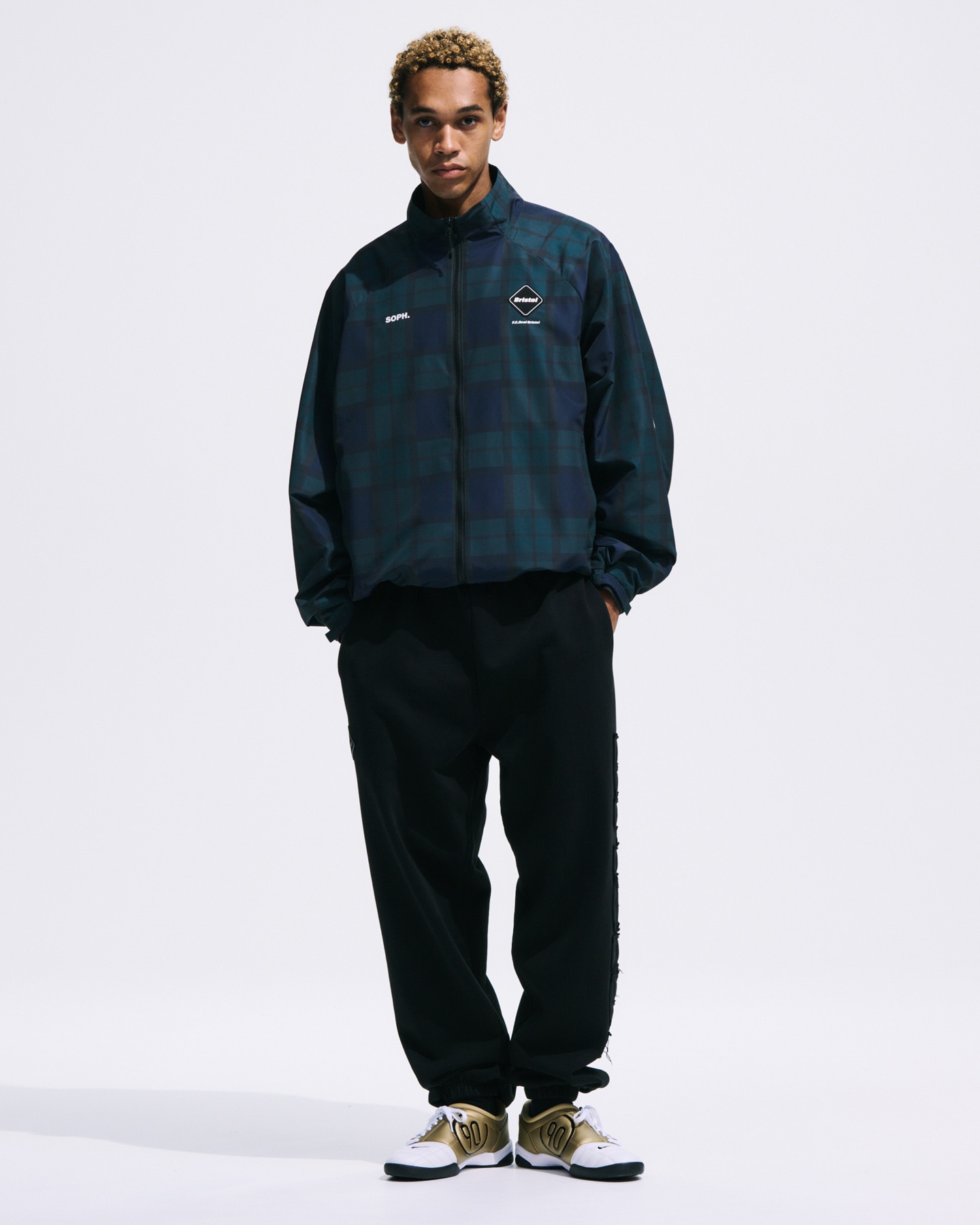 SOPH. | PLAID VENTILATION PRACTICE JACKET(M NAVY (BLACK WATCH)):