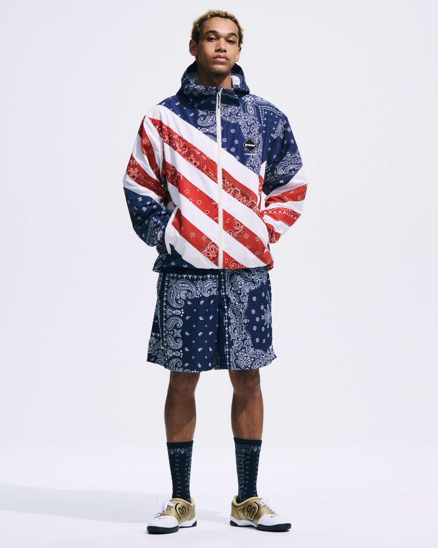 SOPH. | PATCHWORK STRIPE PRACTICE JACKET(M BLACK):