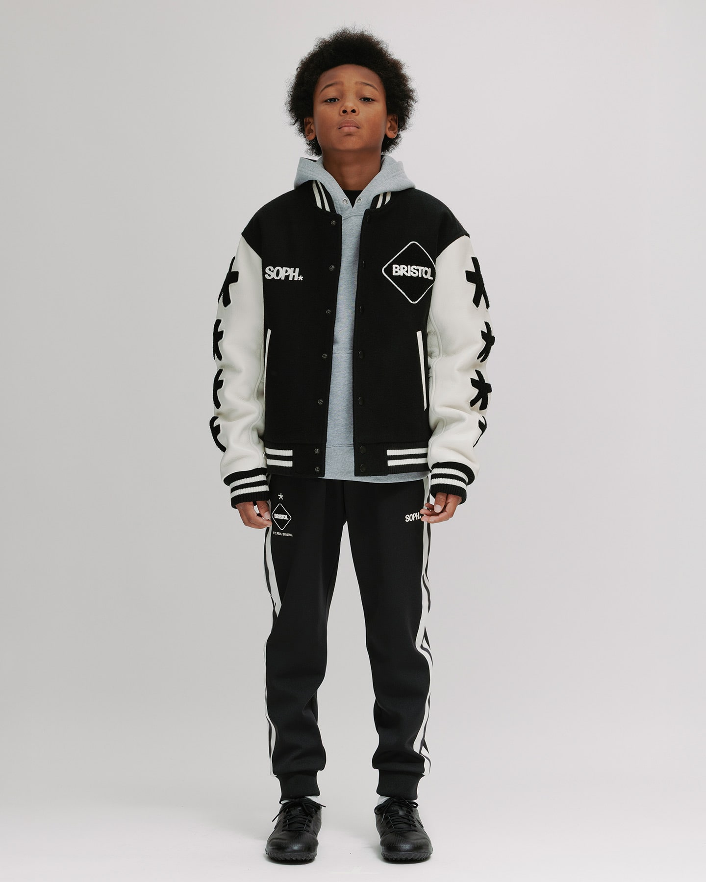 SOPH. | ERIC HAZE: VARSITY JACKET(L(140-150) BLACK):