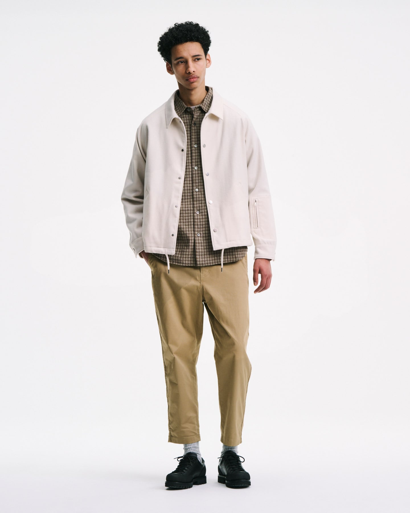 SOPH. | LIGHT MELTON WOOL COACH JACKET(2 (M) CHARCOAL GRAY):