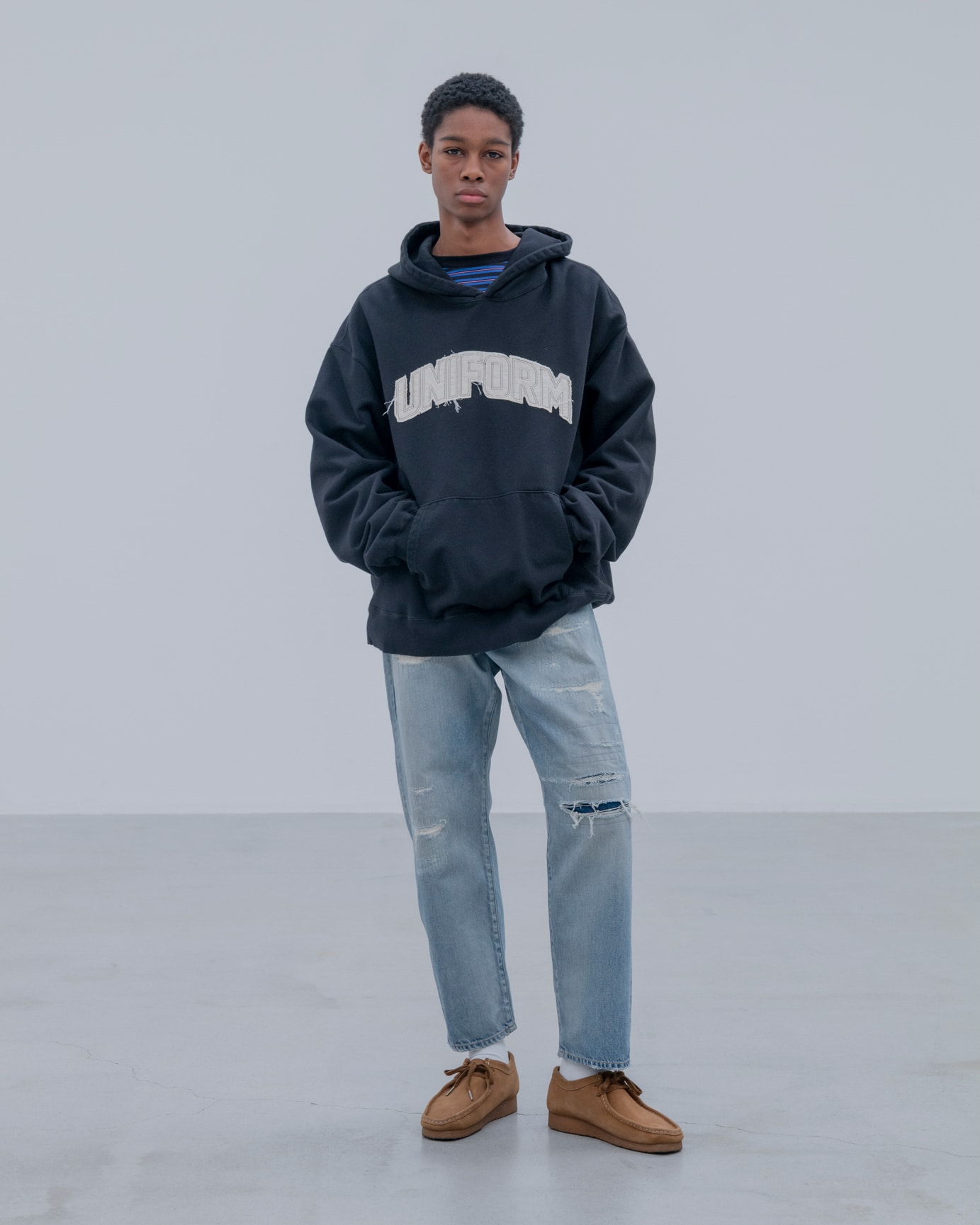 SOPH. | DAMAGED DENIM REGULAR-FIT JEANS(2 (M) BLACK):