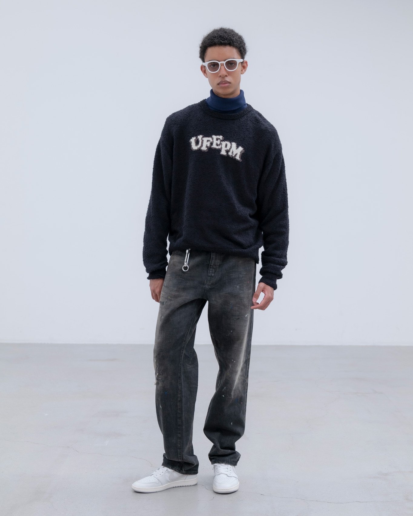 SOPH. | DAMAGED DENIM REGULAR-FIT JEANS(2 (M) BLACK):