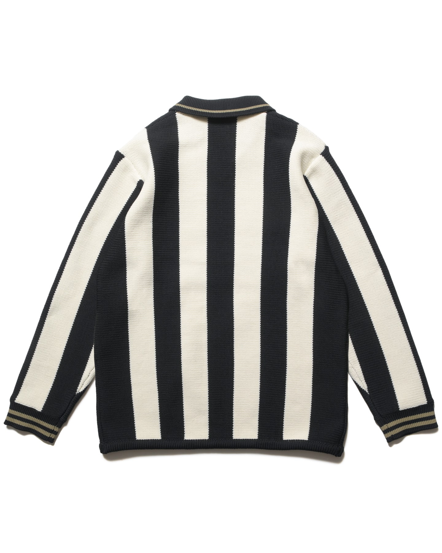 SOPH. | STRIPE KNIT SHIRT(M BLACK):