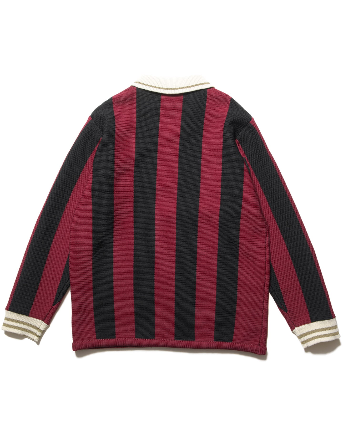 SOPH. | STRIPE KNIT SHIRT(M BURGUNDY):