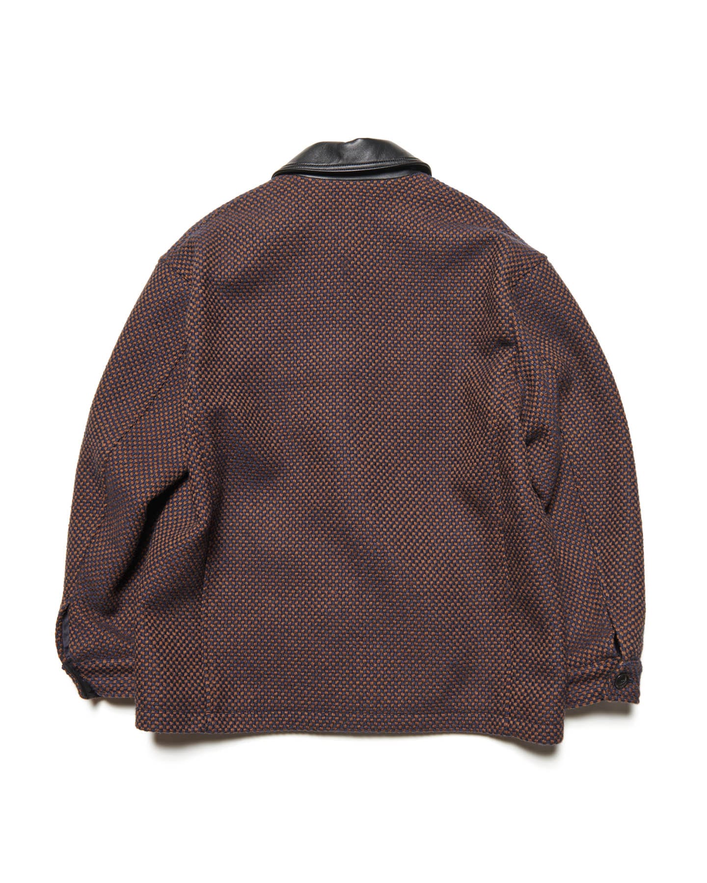 SOPH. | LEATHER COLLAR COVERALL / Kvadrat Sisu(2 (M) NAVY):