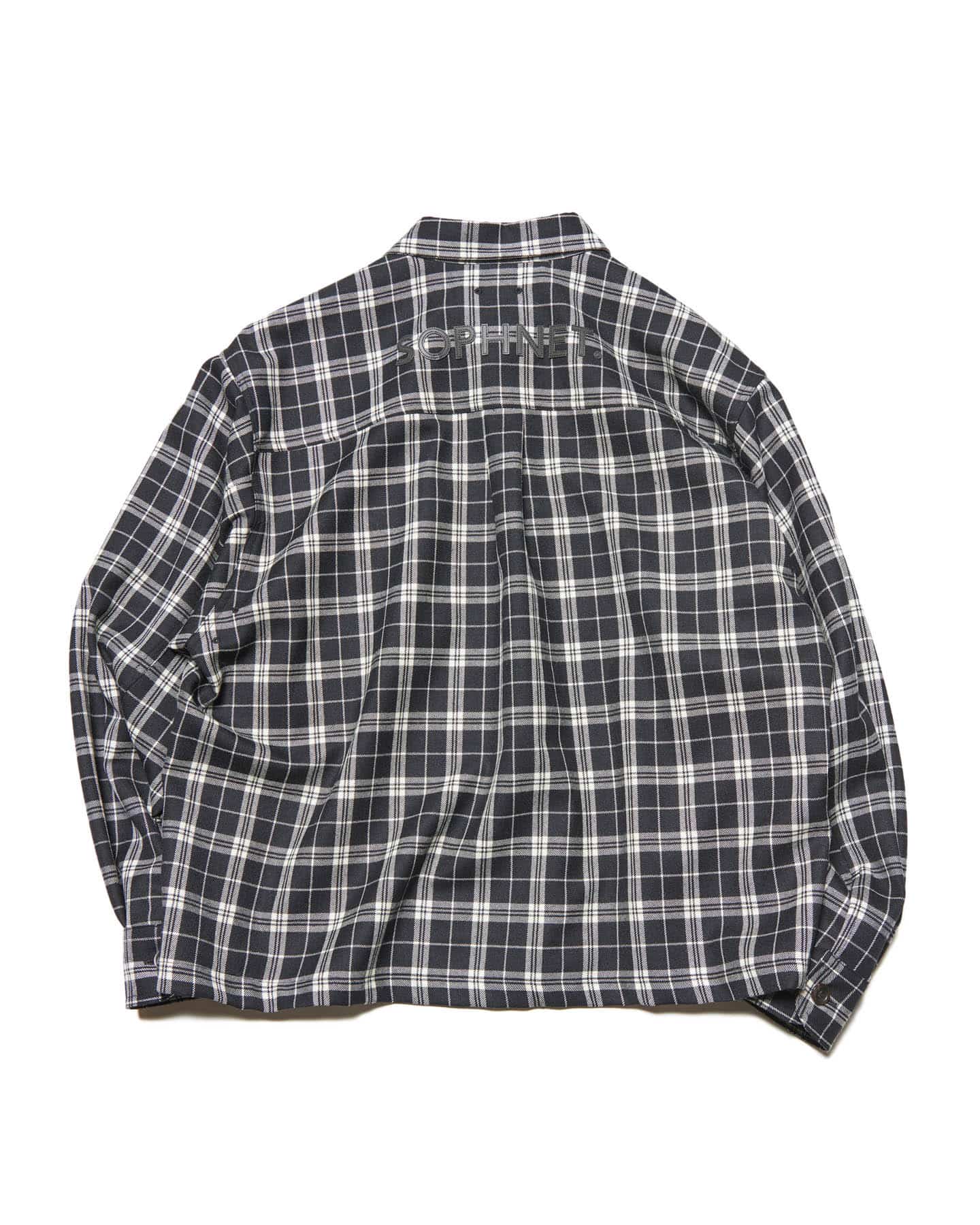 SOPH. | SAXONY WOOL CHECK LOGO PATCH SHIRT(2 (M) A(BLACK CHECK)):