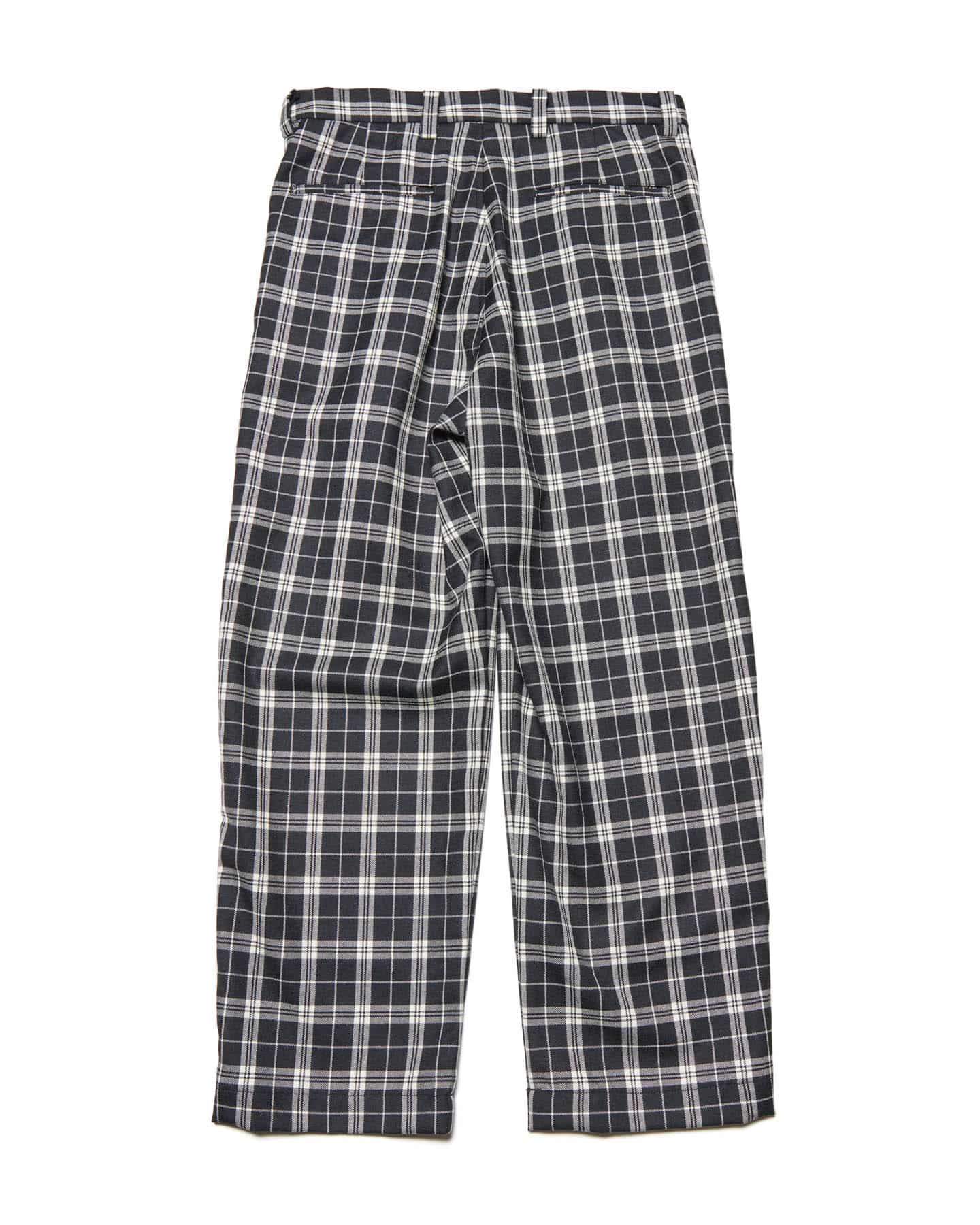 SOPH. | SAXONY WOOL CHECK RELAX-FIT TUCK SLACKS(2 (M) A(BLACK CHECK)):