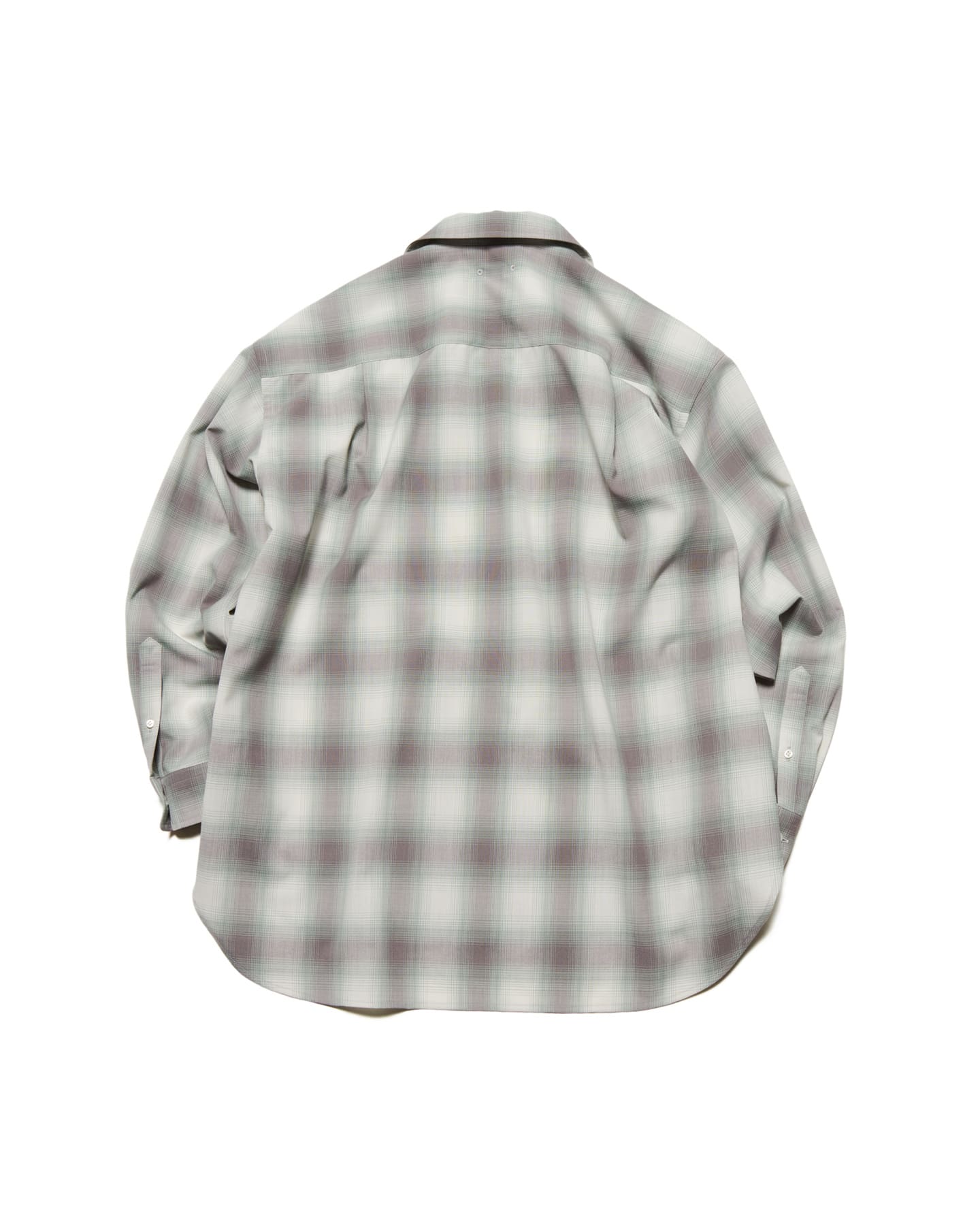SOPH. | HIGH-TWIST OMBRE CHECK SKIPPER SHIRT(4 (XL) GRAY):