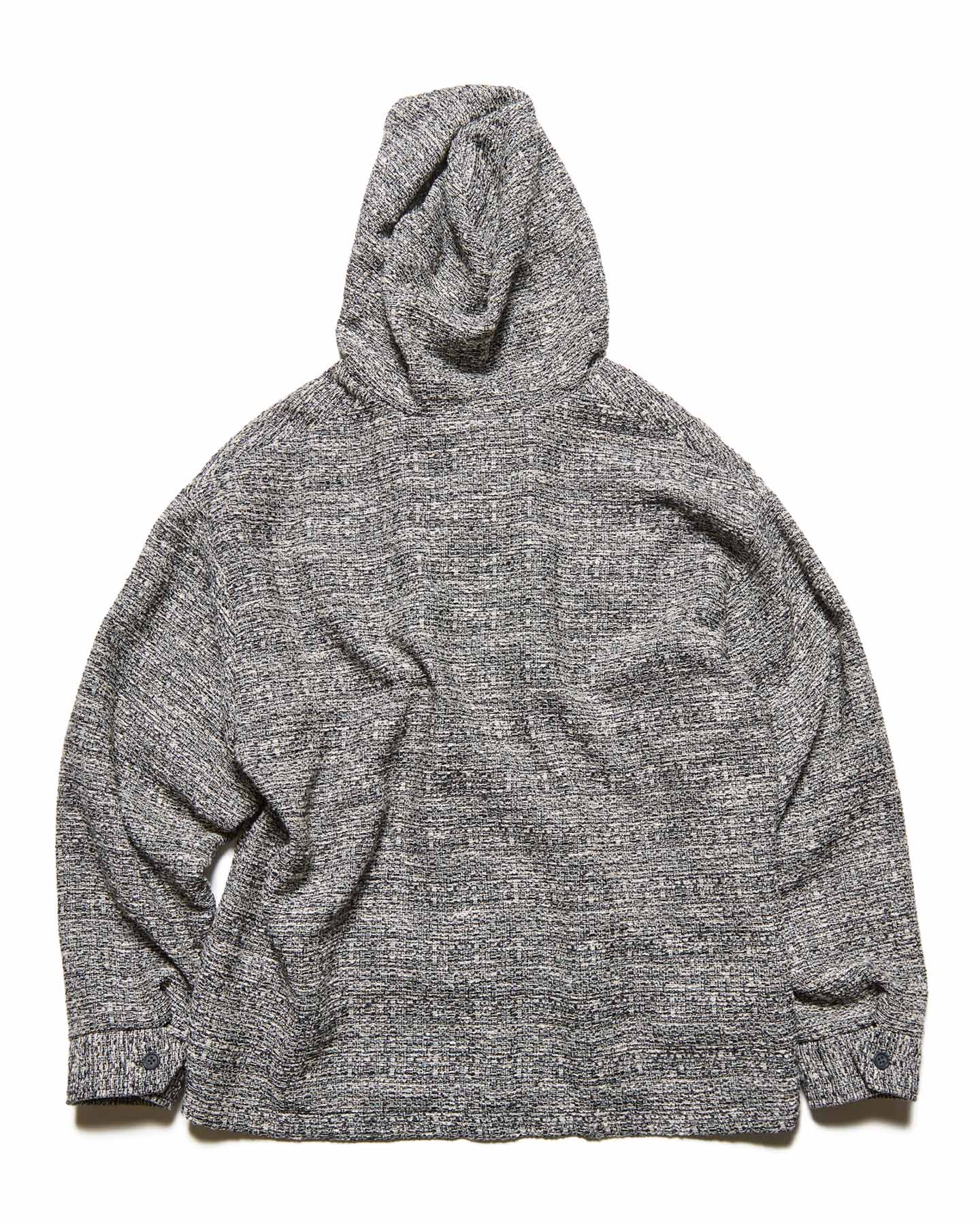 SOPH. | FANCY TWEED HOODED SHIRT(2 (M) B (BLACK / WHITE)):