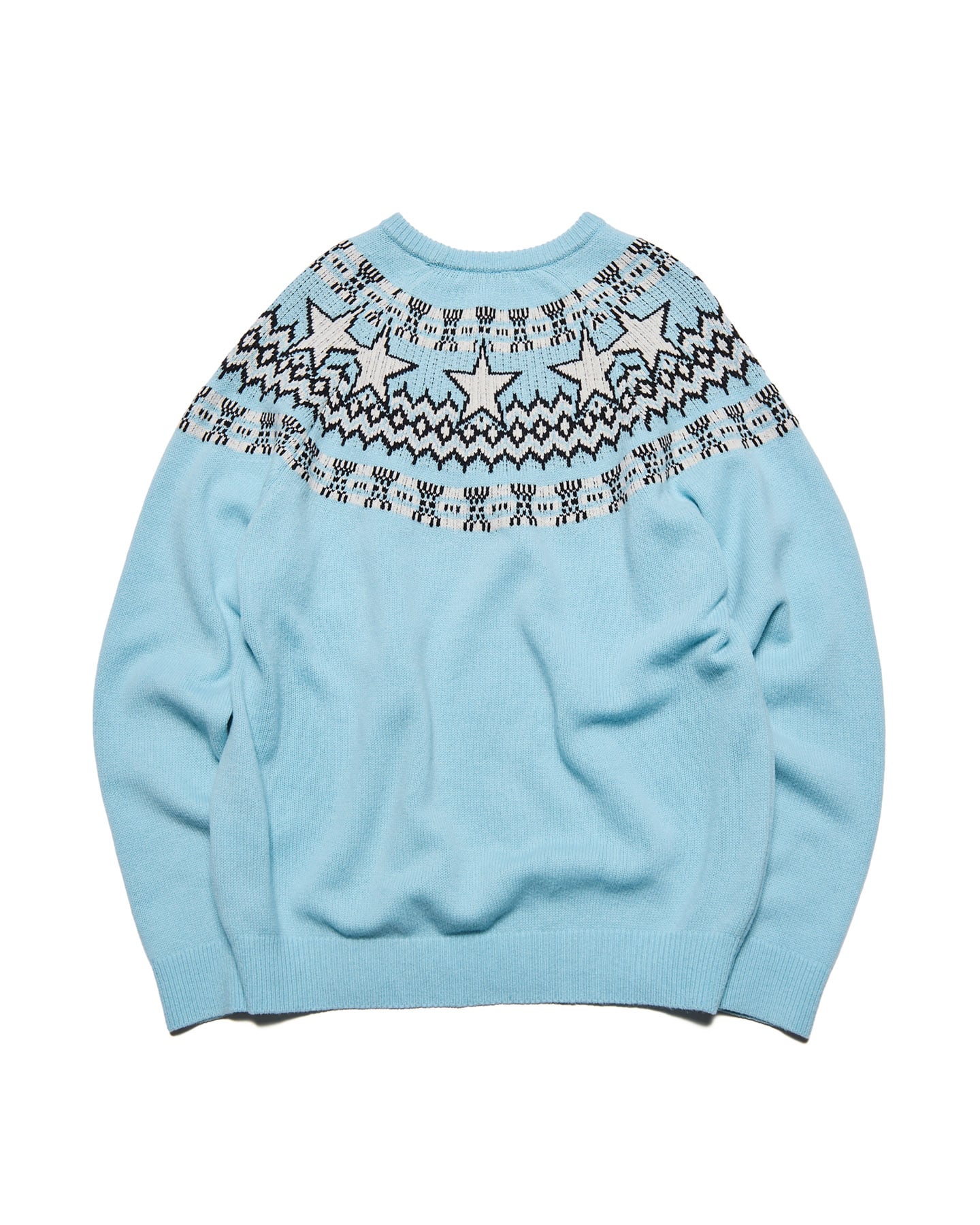 新品　マークアンドロナ　近年　防風　裏地付　セーター　スニード　スター　柄 SOPH. | STAR NORDIC SWEATER(2 (M) LIGHT BLUE):