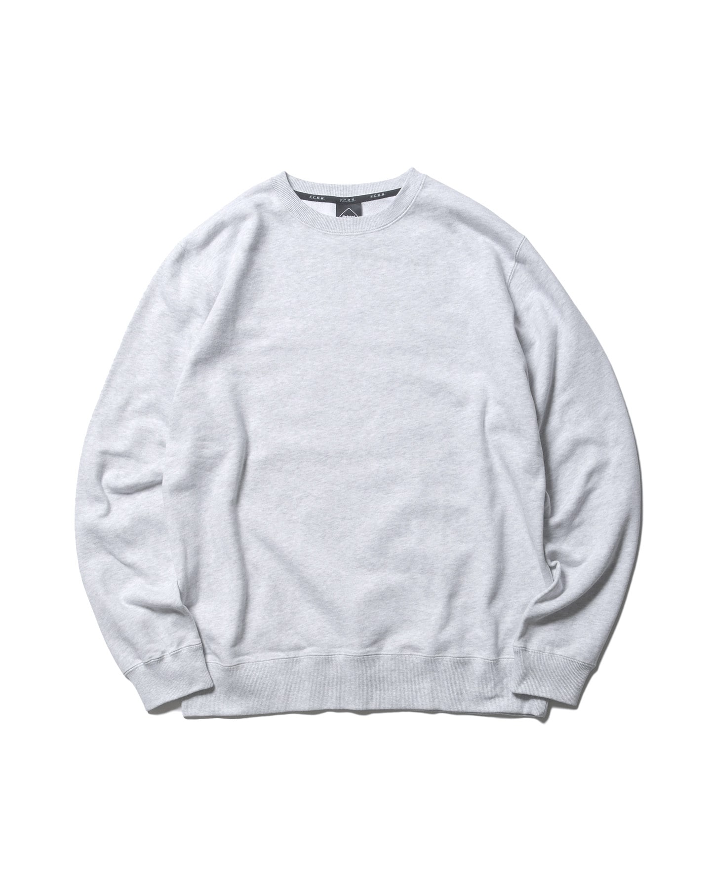 SOPH. | SYNTHETIC LEATHER APPLIQUE CREWNECK SWEAT(M GRAY):