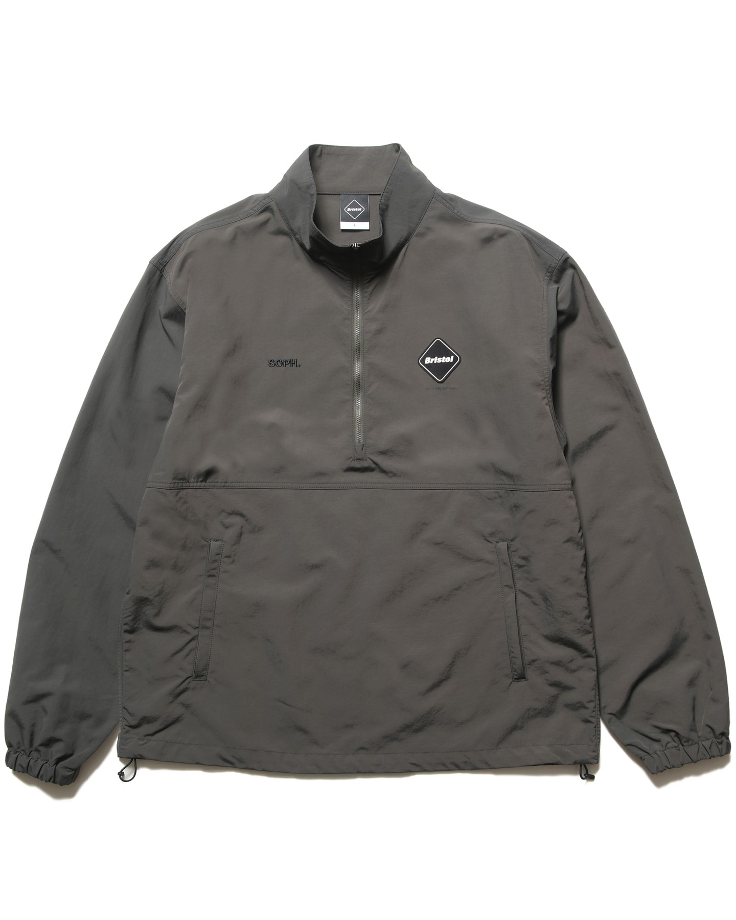 Bristol ×sophブラック ロンT Mサイズ SOPH. | NYLON QUARTER-ZIP BLOUSON(M CHARCOAL GRAY):