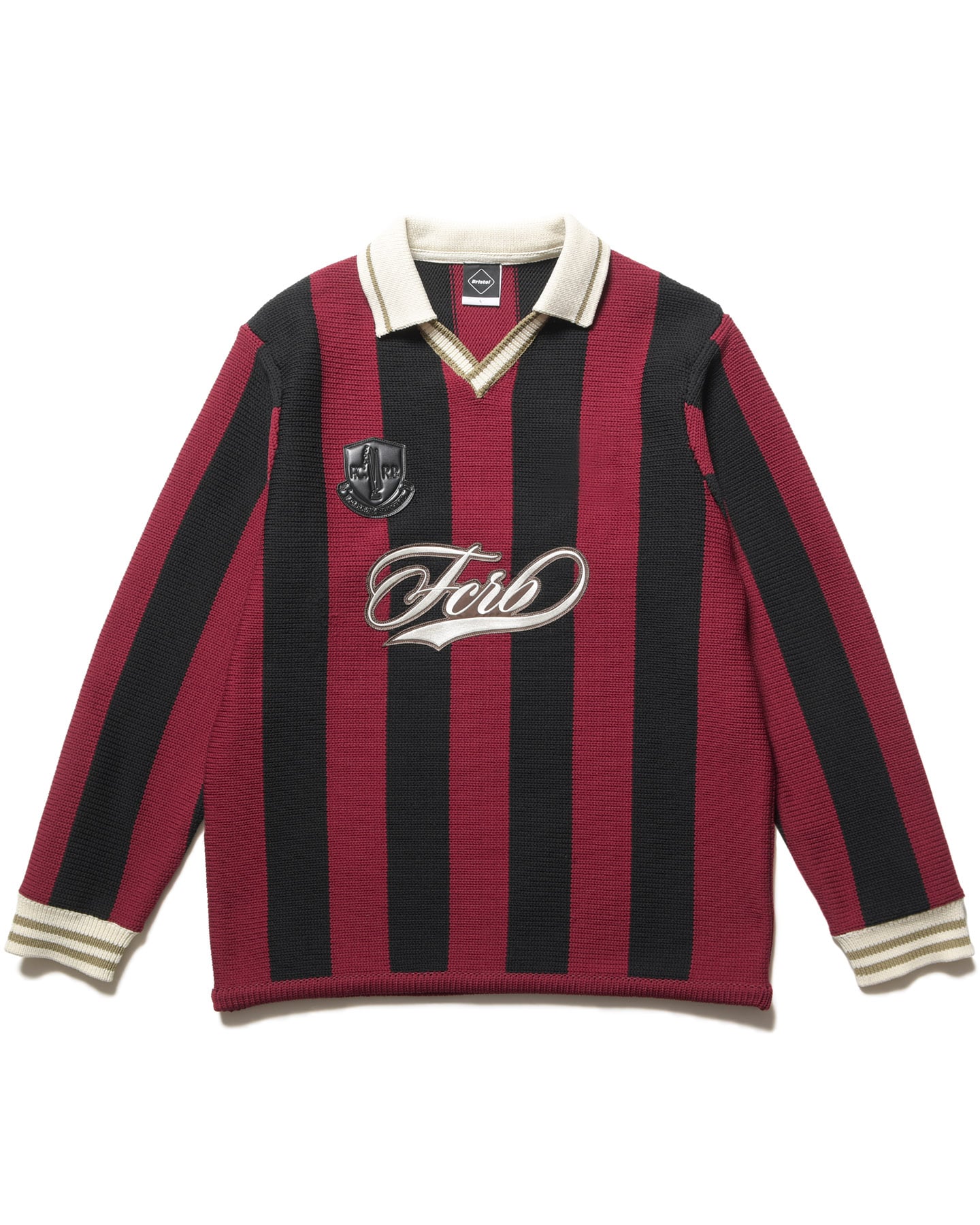 SOPH. | STRIPE KNIT SHIRT(M BURGUNDY):