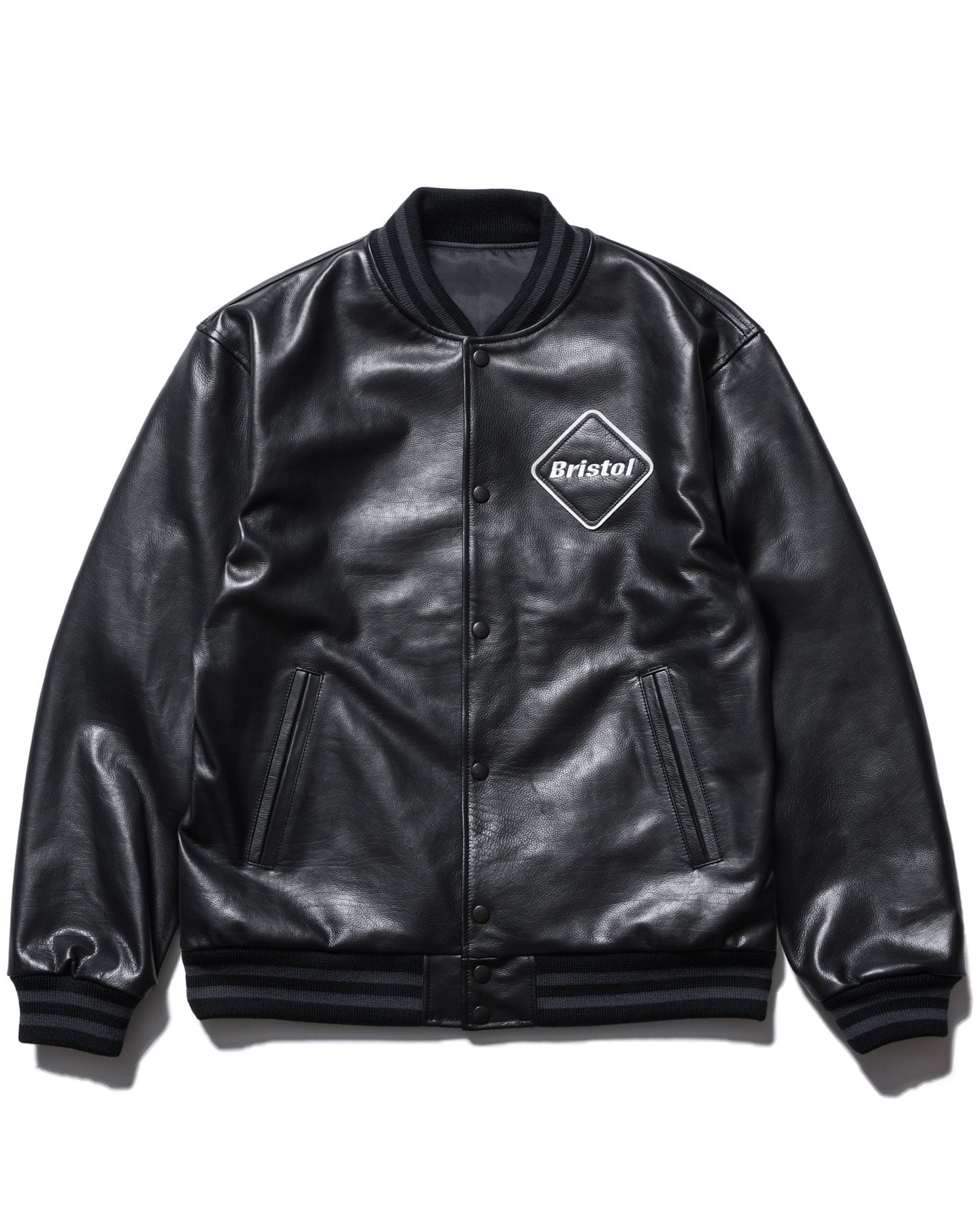 SOPH. | LEATHER TEAM VARSITY BLOUSON(M BLACK):