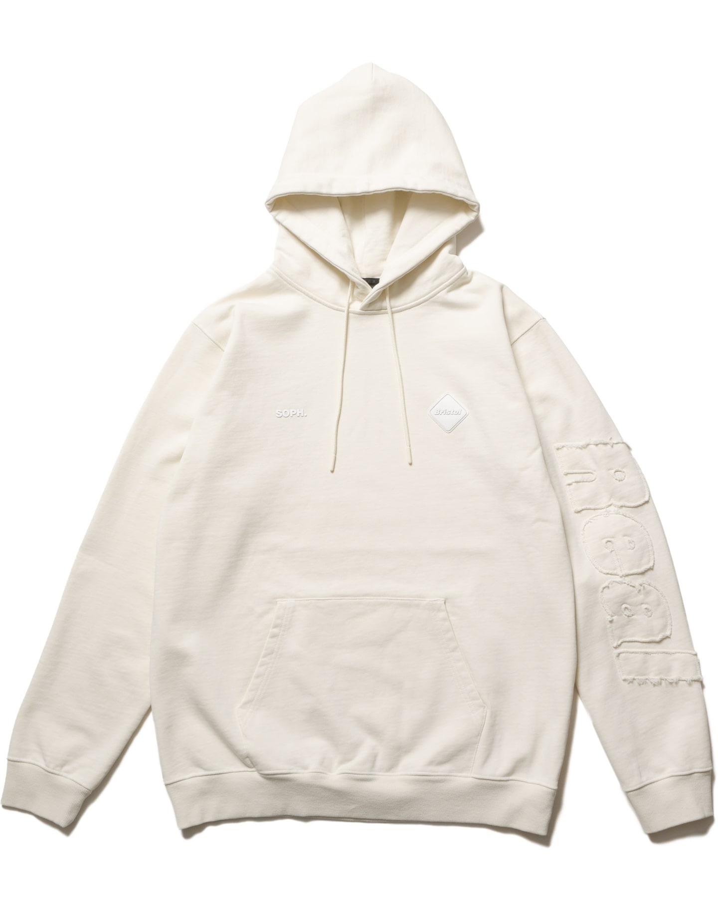 SOPH. | CUT-OFF LOGO SWEAT HOODIE(M OFF WHITE):