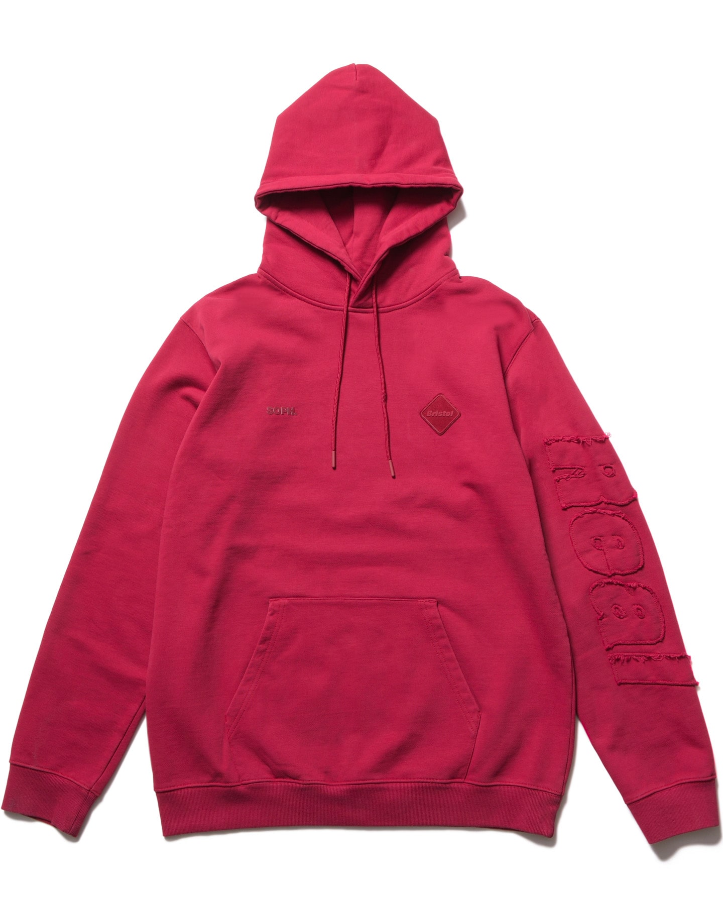 SOPH. | CUT-OFF LOGO SWEAT HOODIE(M RED):