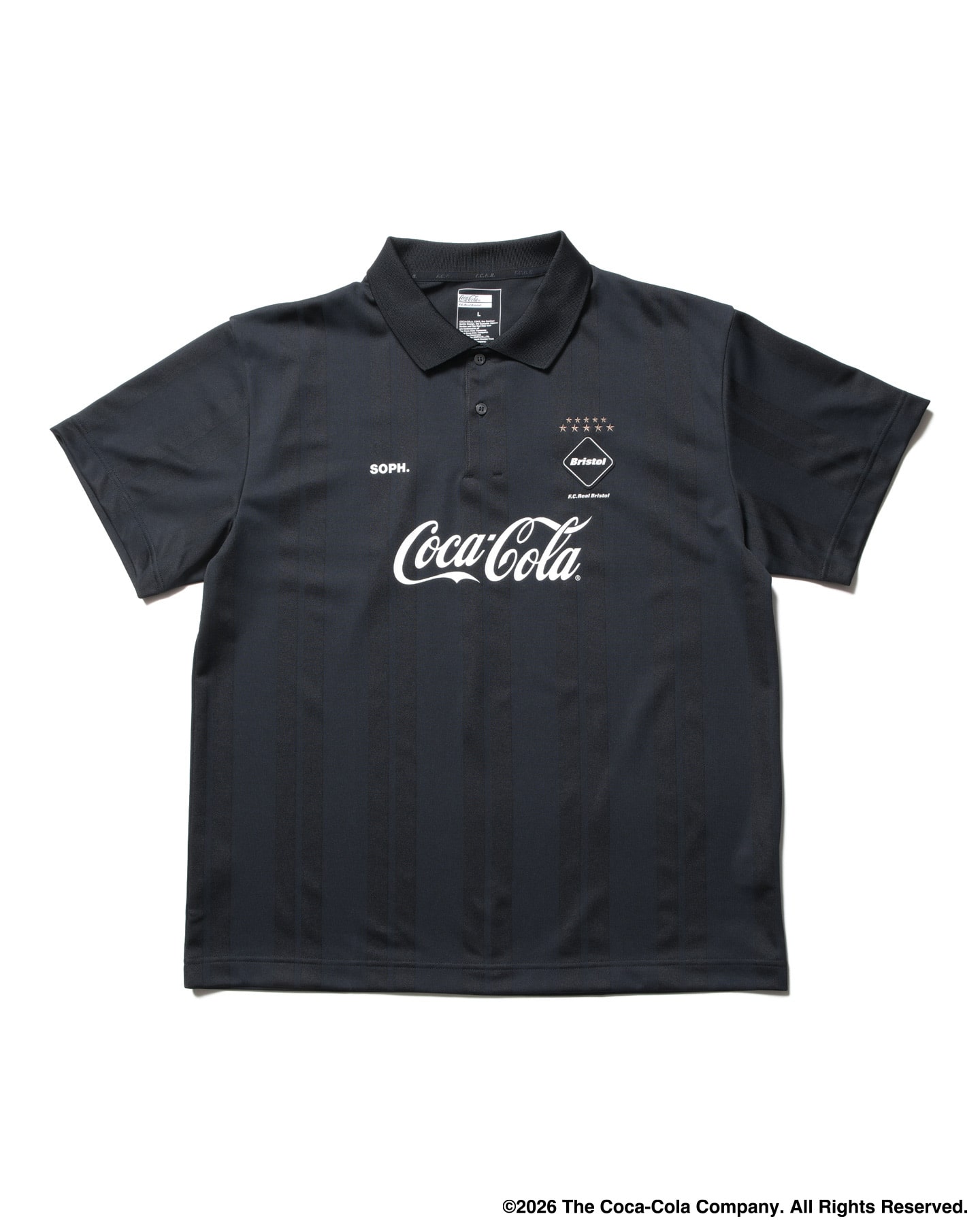 F.C.R.B. S/S TEAM POLO ブラック　ポロシャツ　fcrb SOPH. | Coca-Cola WEAVE STRIPE S/S POLO(M BLACK):