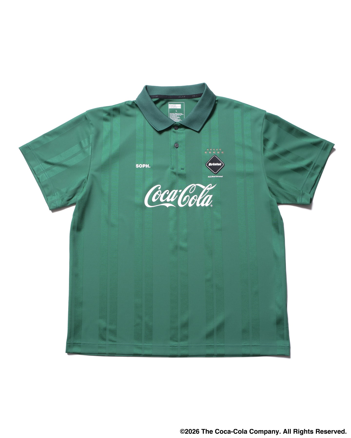 SOPH. | Coca-Cola WEAVE STRIPE S/S POLO(XXL GREEN):