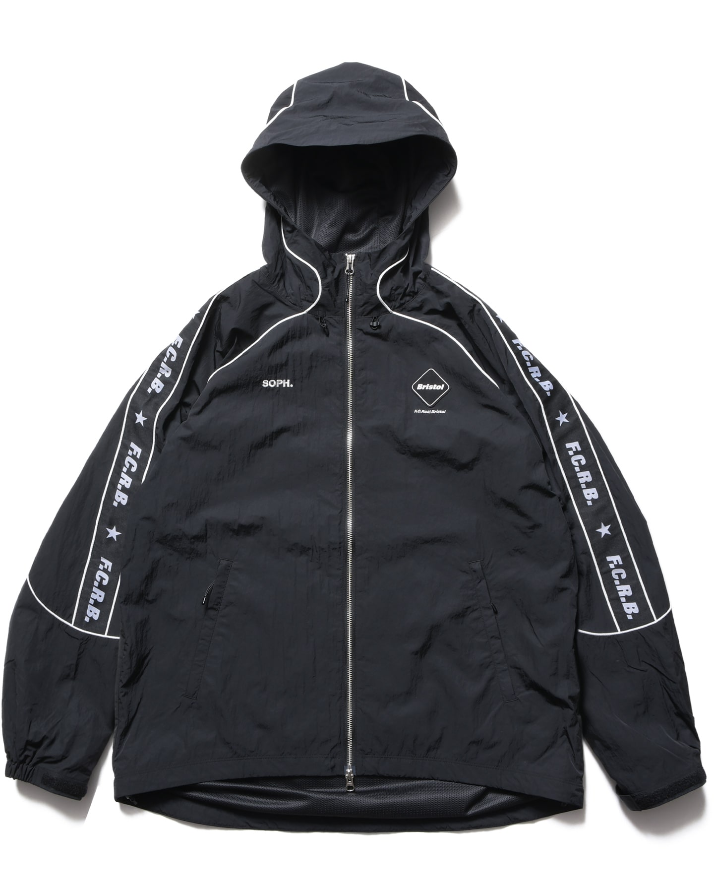 SOPH. | NYLON CHAMBRAY PRACTICE HOODED JACKET(M BLACK):