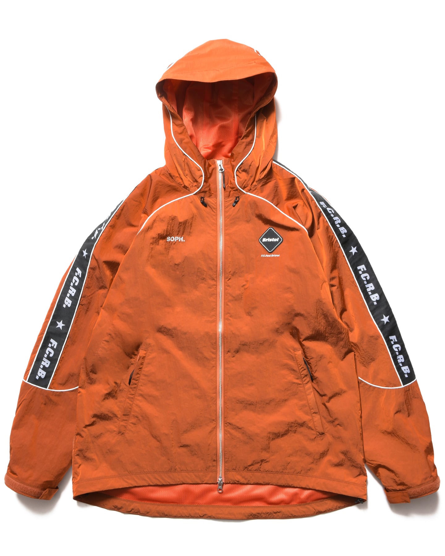 SOPH. | NYLON CHAMBRAY PRACTICE HOODED JACKET(M ORANGE):