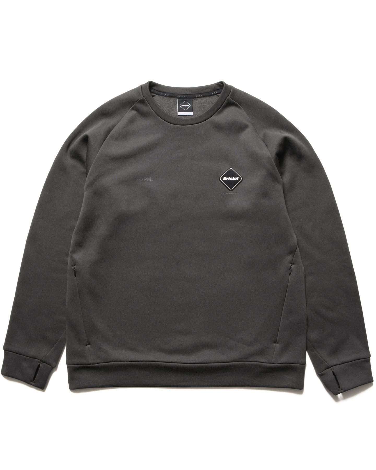 SOPH. | STRETCH FLEECE CREWNECK TOP(M CHARCOAL GRAY):