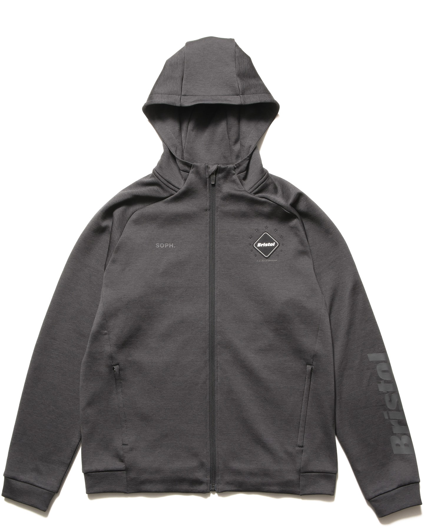 【新品】Bristol QUARTER KNIT ESSENTIAL TOP SOPH. | QUARTER KNIT ESSENTIAL ZIP-UP HOODIE(M CHARCOAL GRAY):