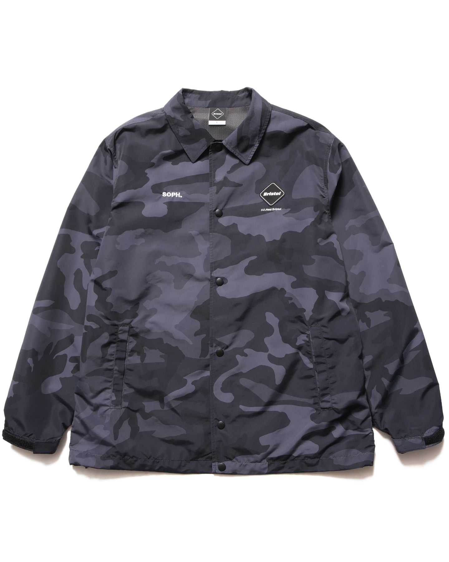 コーチジャケット ロリクレ 黒 ストライプ L ワッペン 新品未使用 SOPH. | SUPPLEX NYLON COACH JACKET(M CAMOUFLAGE):