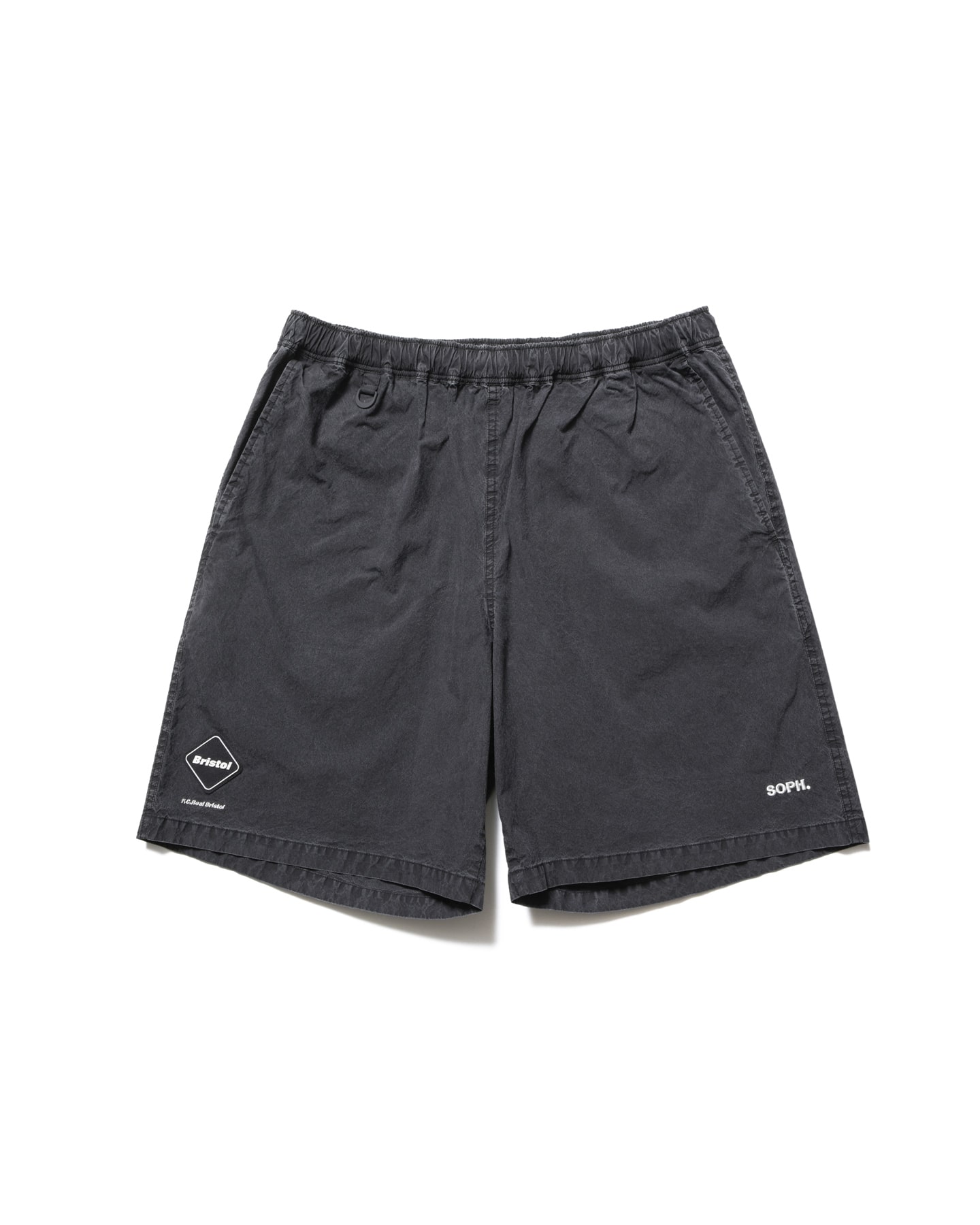 SOPH. | WASHED CRISP DENIM EASY SHORTS(M BLACK):