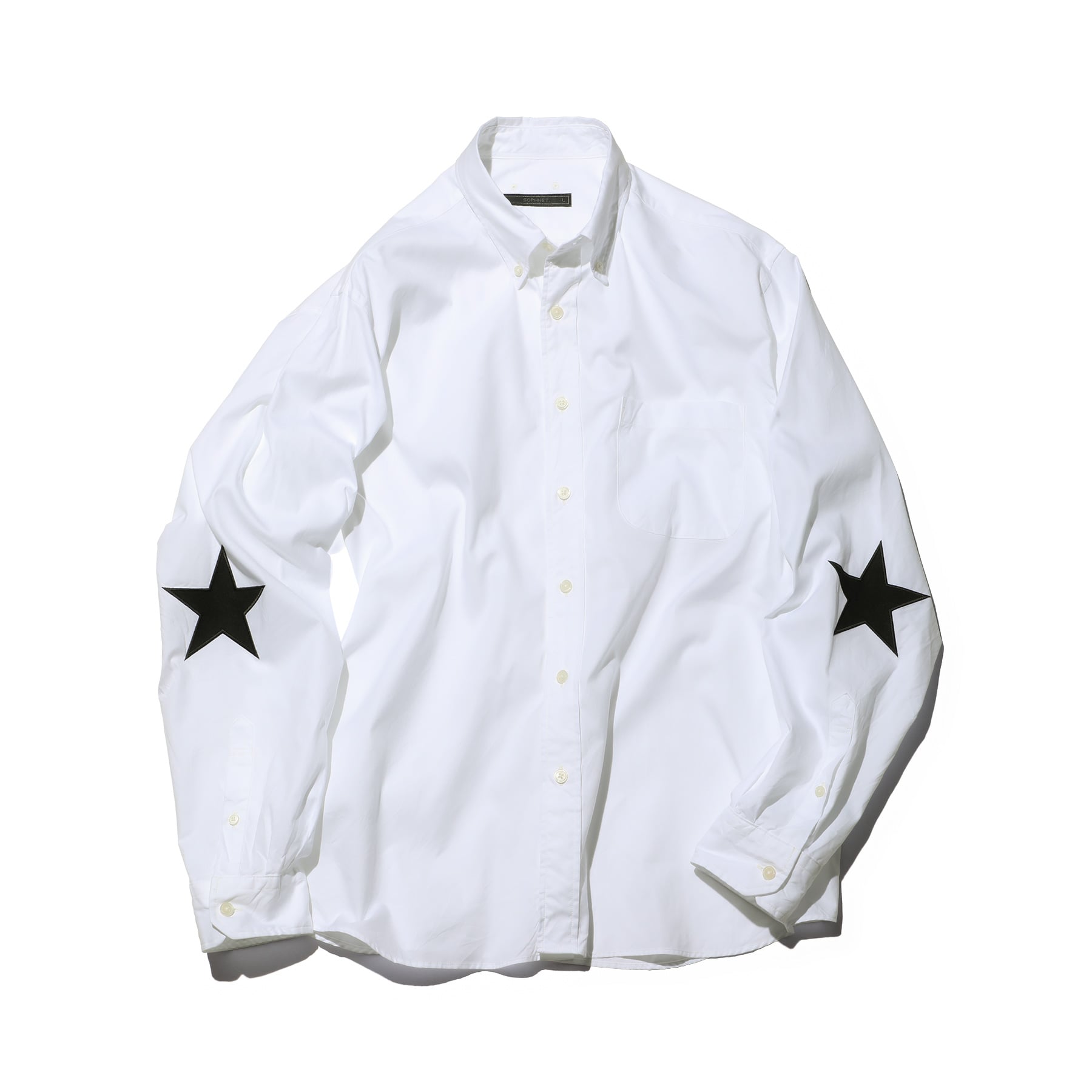 SOPH. | STAR ELBOW PATCHED BIG B.D SHIRT(XL WHITE):