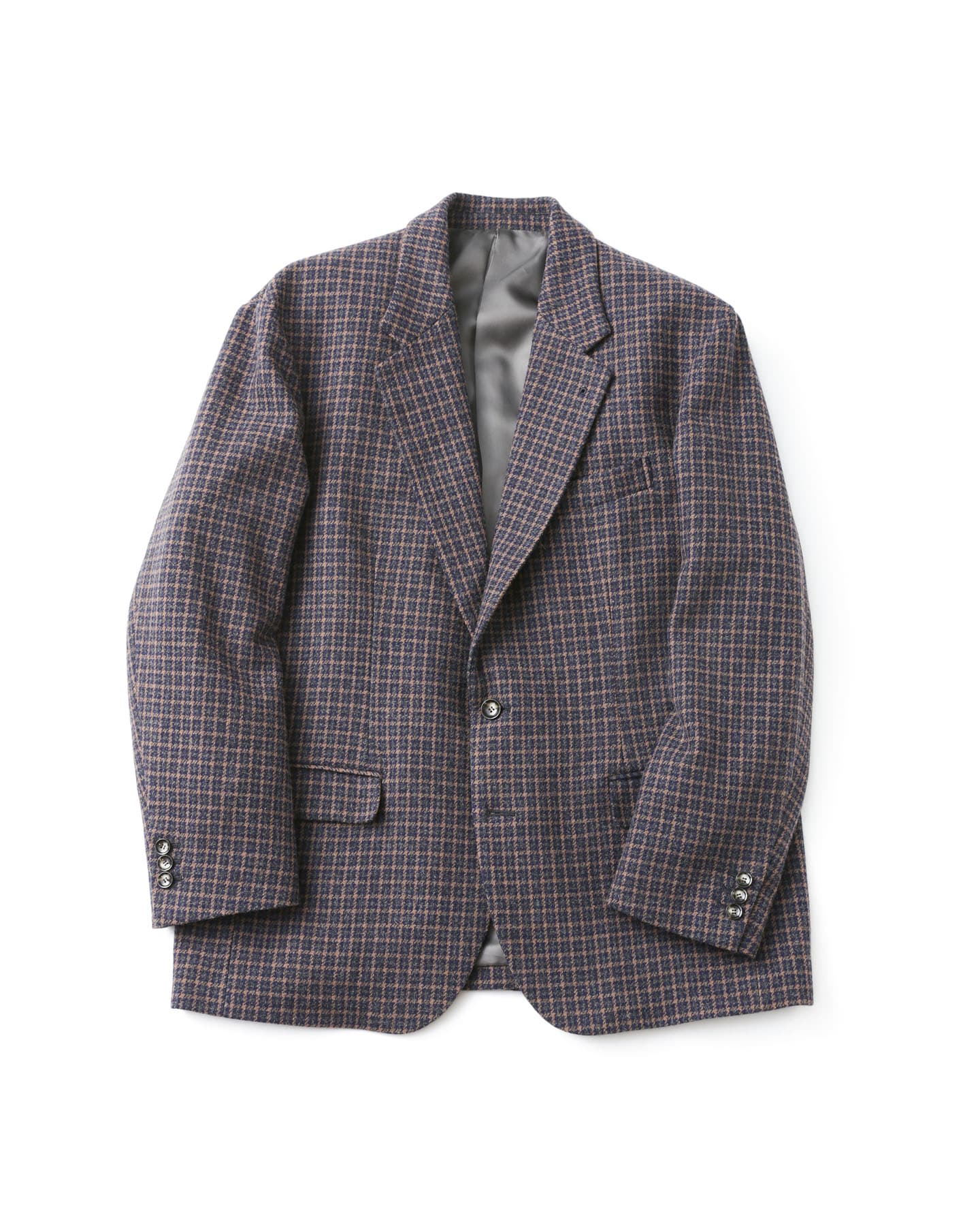 SOPH. | BLENDED WOOL CLASSIC 2BUTTON JACKET(M NAVY CHECK):