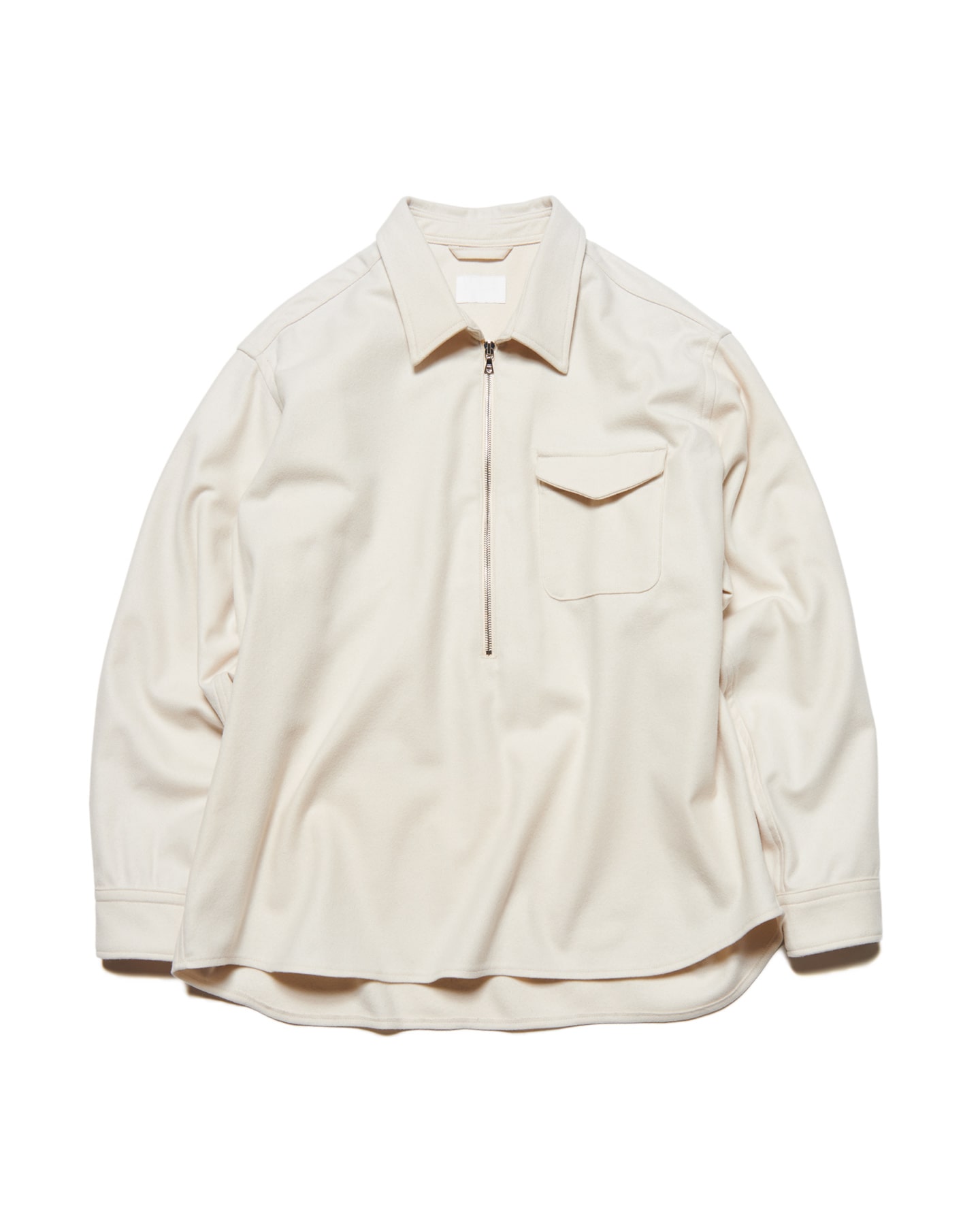 SOPH. | LIGHT MELTON WOOL HALF-ZIP SHIRT(1 (S) OFF WHITE):