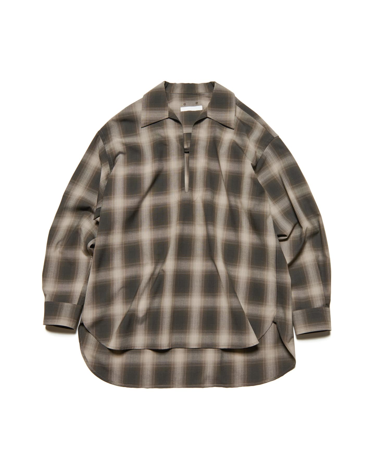 SOPH. | HIGH-TWIST OMBRE CHECK SKIPPER SHIRT(2 (M) BROWN):