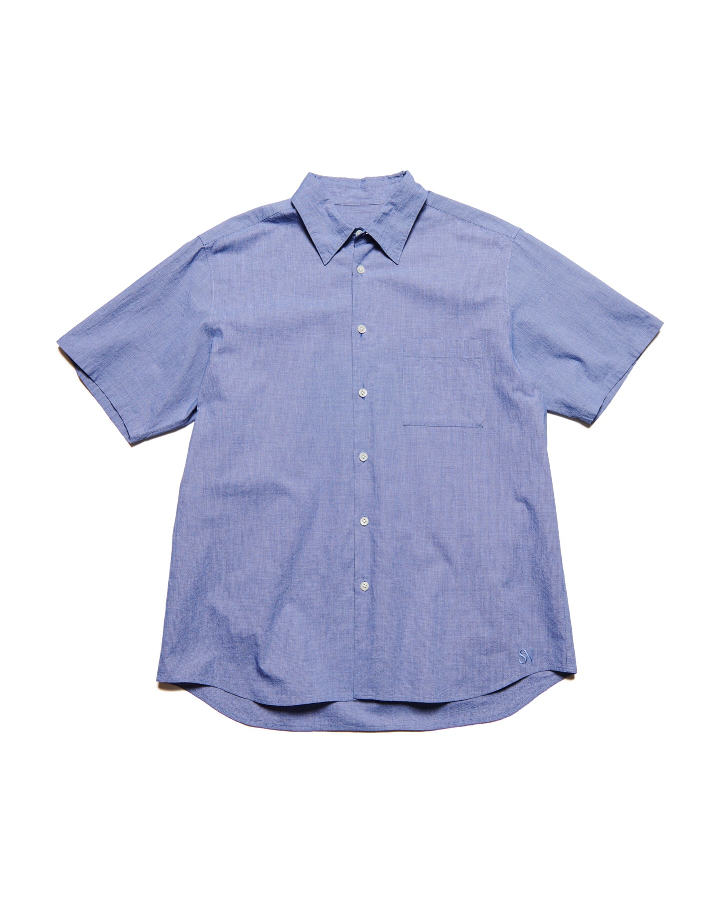 SOPH. | VOILE WASHER REGULAR-FIT S/S SHIRT(5 (XXL) NAVY):