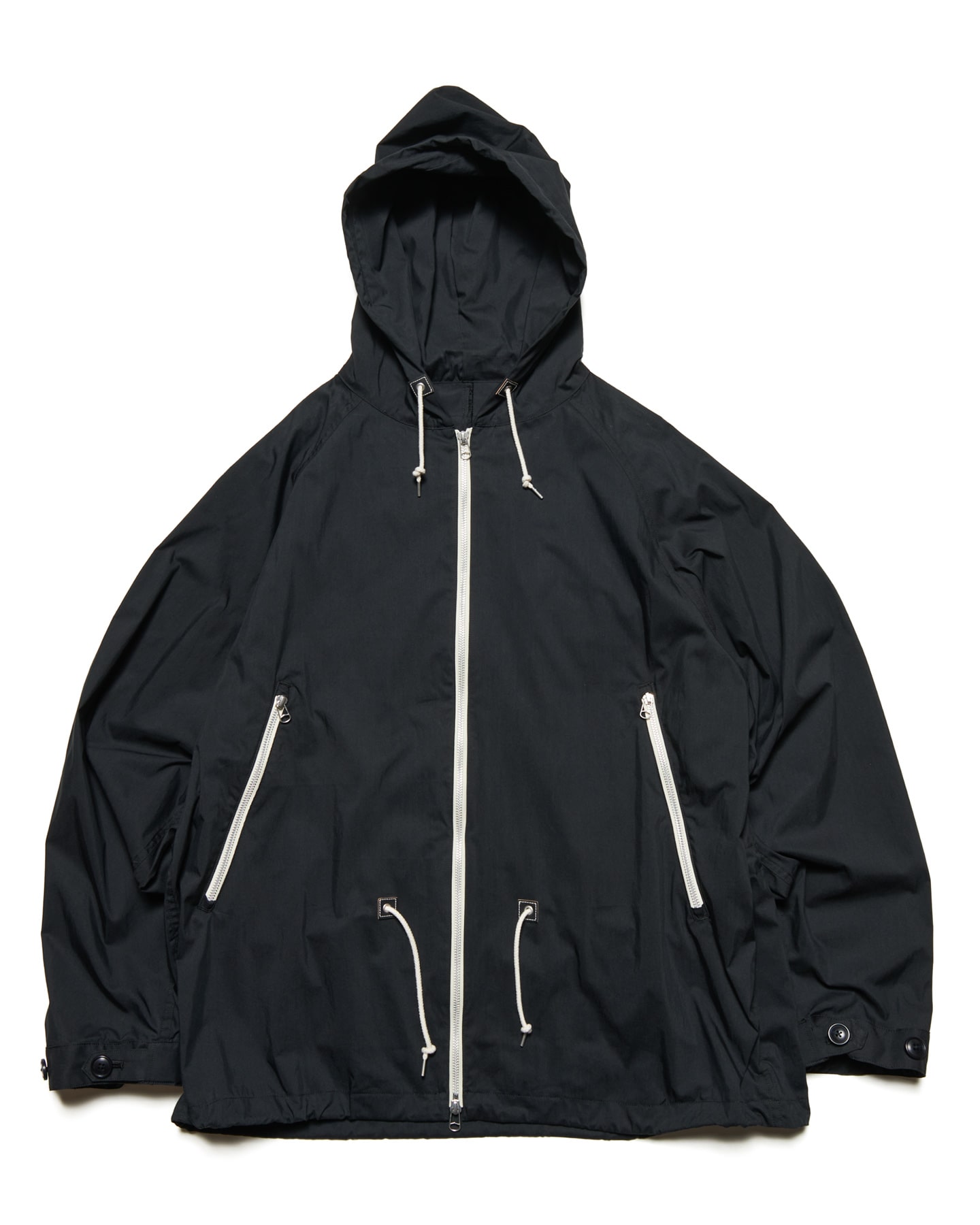 SOPH. | LIGHT POPLIN ZIP-UP HOODIE(4 (XL) BLACK):
