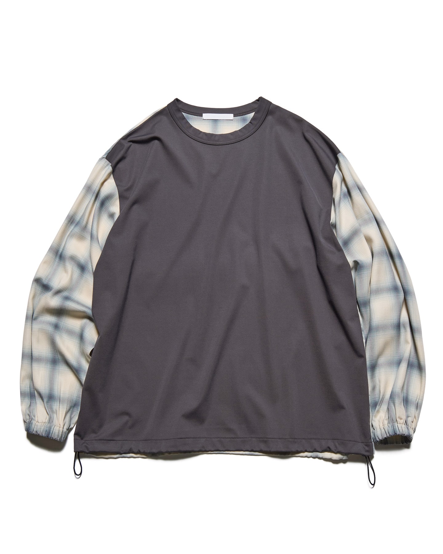 SOPH. | FABRIC-MIX L/S TOP(2 (M) OFF WHITE (CHECK)):