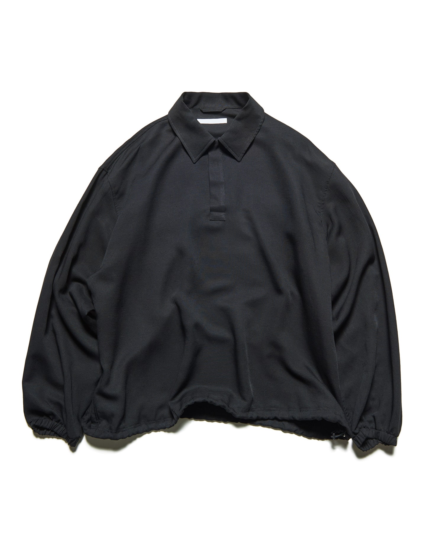 SOPH. | LINEN MESH L/S POLO(2 (M) BLACK):