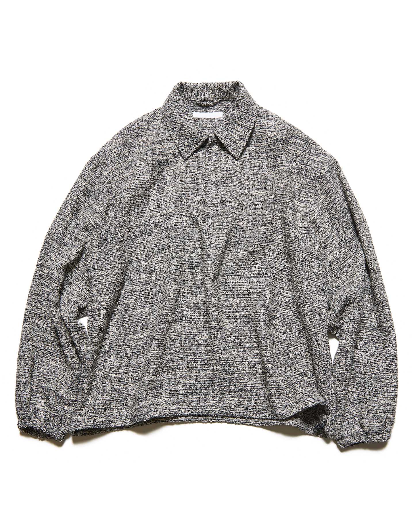 SOPH. | FANCY TWEED POLO SHIRT(2 (M) B (BLACK / WHITE)):