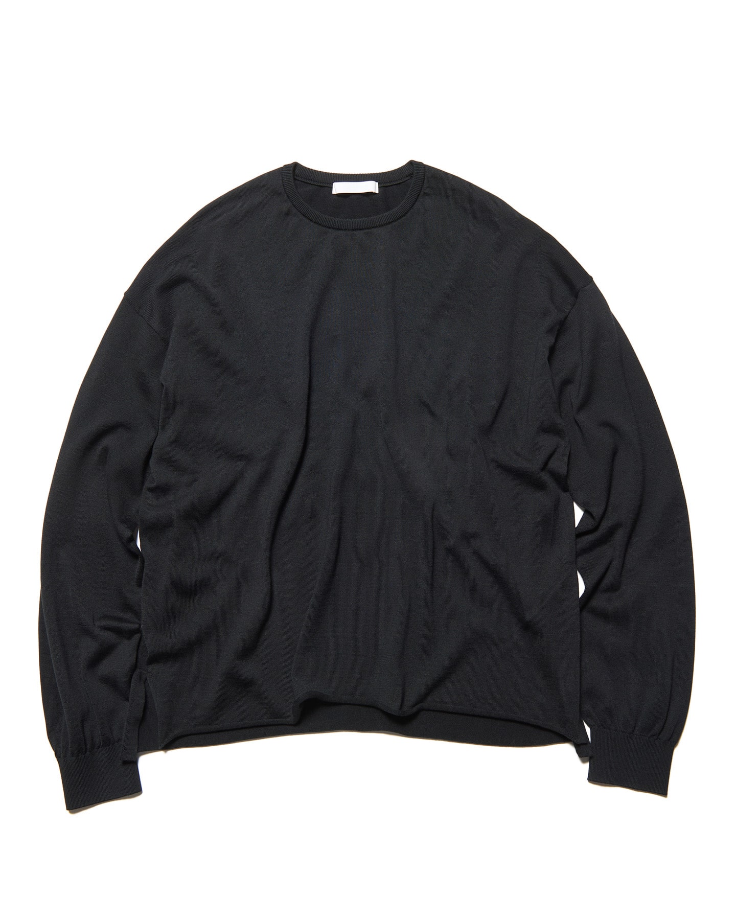 SOPH. | COTTON SILK CREWNECK KNIT(2 (M) BLACK):